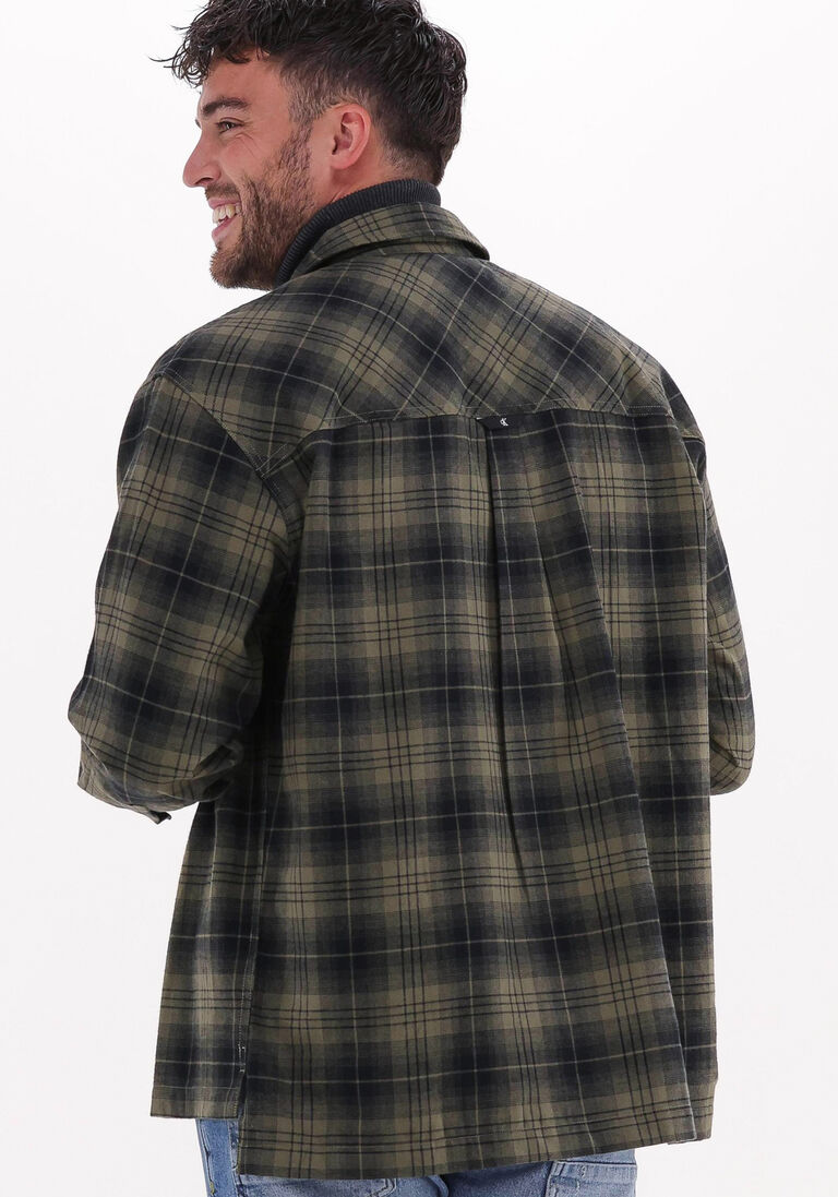 CALVIN KLEIN groene calvin klein overshirt contrast pocket check overshirt