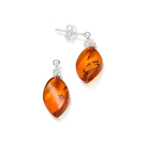 Boucles d'oreilles ambre argent