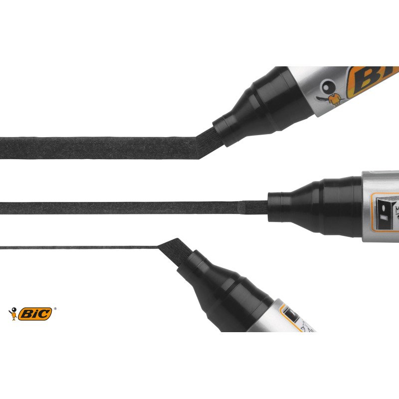 Marqueur permanent Bic 2300 pointe biseautée de 3,1 à 5,3 mm noir