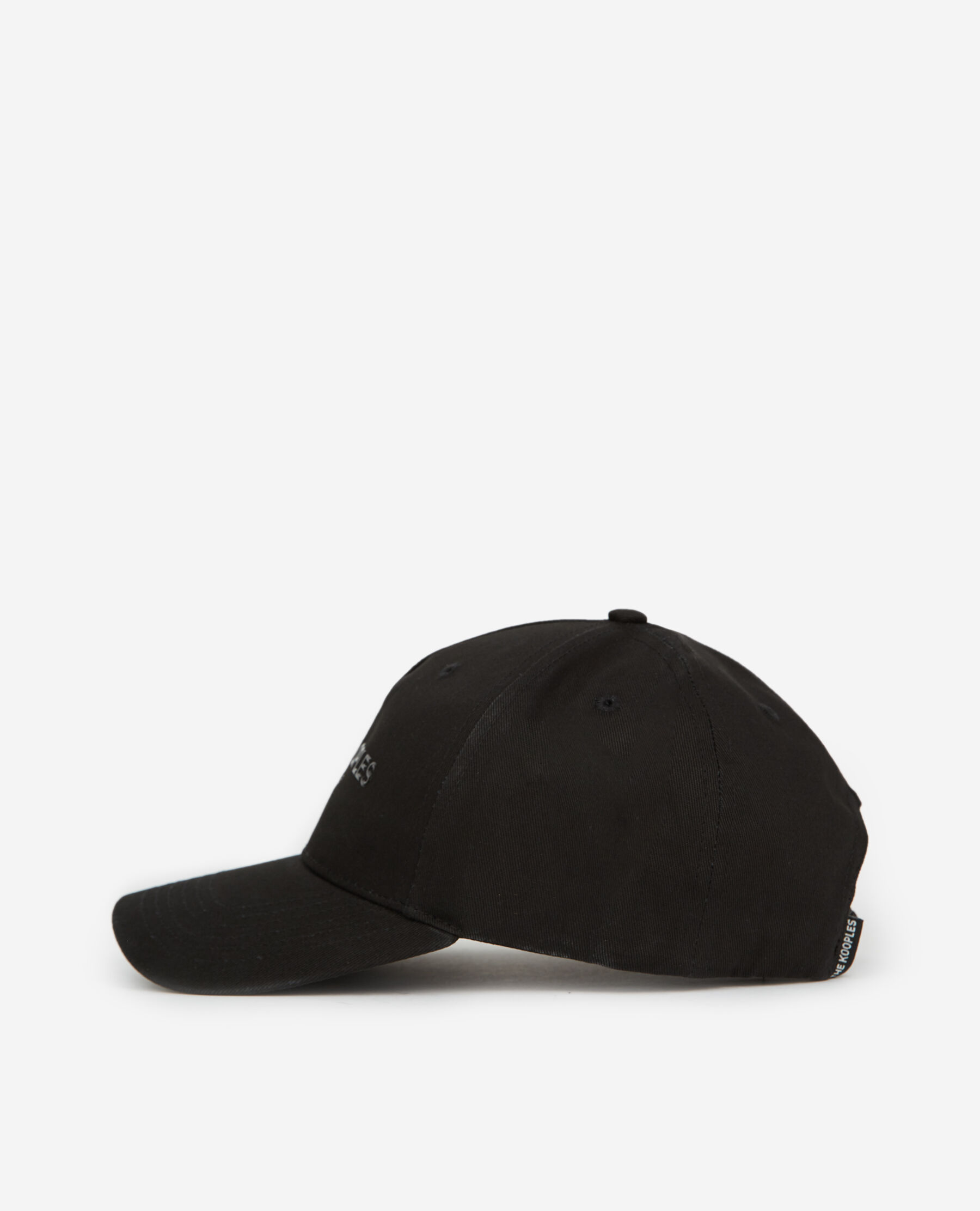 Casquette coton noire à logo ton sur ton