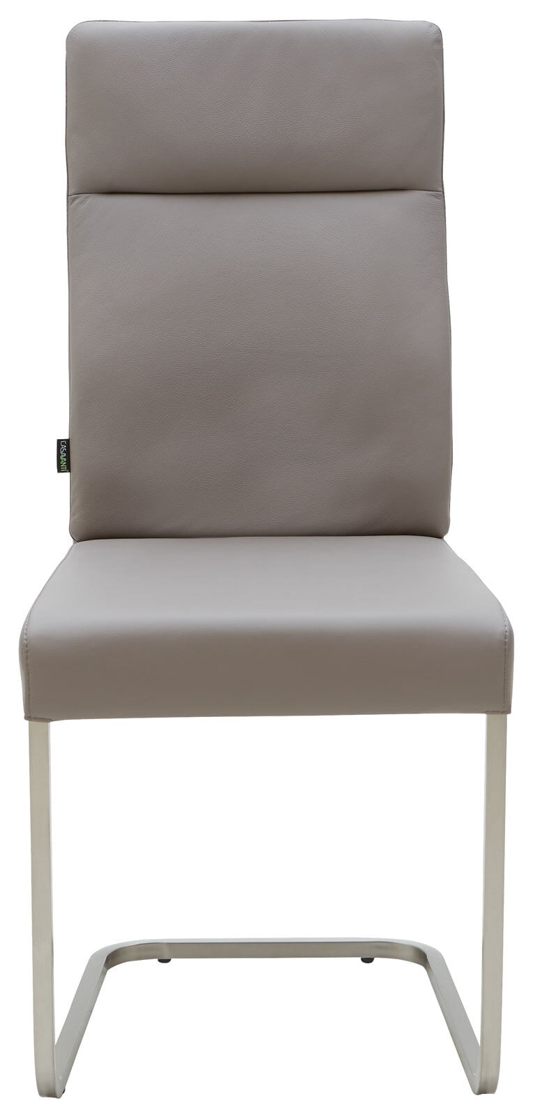 CASAVANTI Esszimmerstuhl LONDON I 2er Set Leder grau/Edelstahl