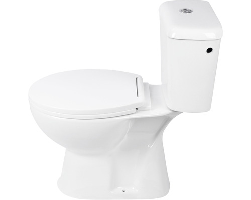 Differentieel WC-combinatieset, diepspoeltoilet met rand, glanzend wit met coating, met toiletzitting 38.500.01