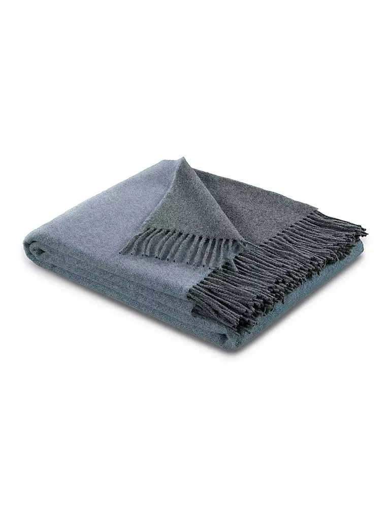 BIEDERLACK Tagesdecke - Plaid 130x170cm Blau Grau dunkelblau