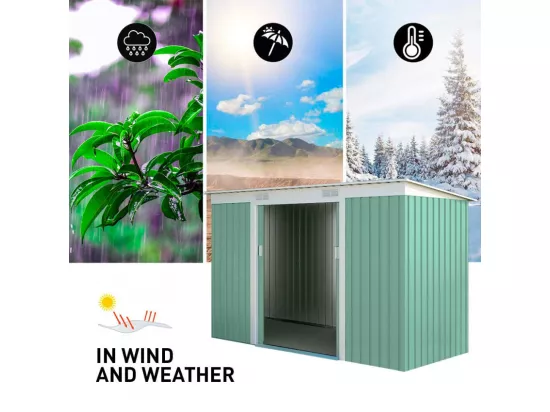 Abri de jardin en tôle galvanisée verte SteelGreenBox