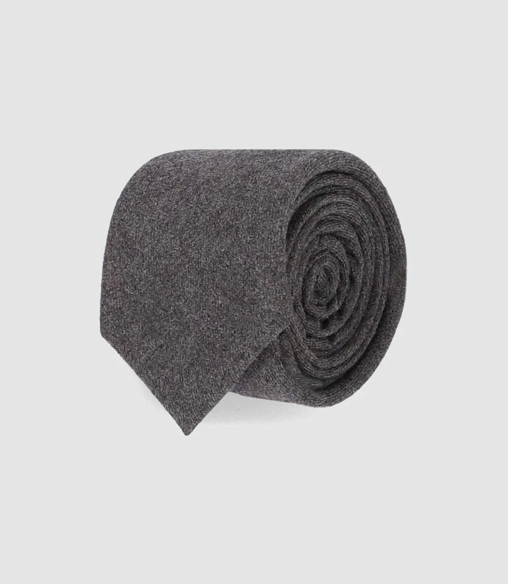 Cravate unie slim 5 cm gris MATA