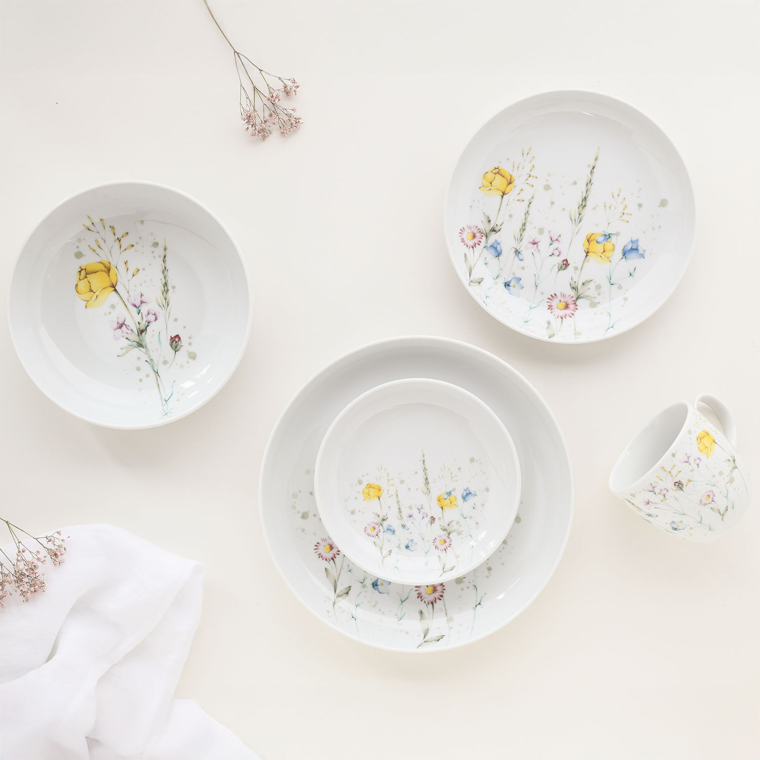 Geschirr-Set Wiesenblumen 10-teilig