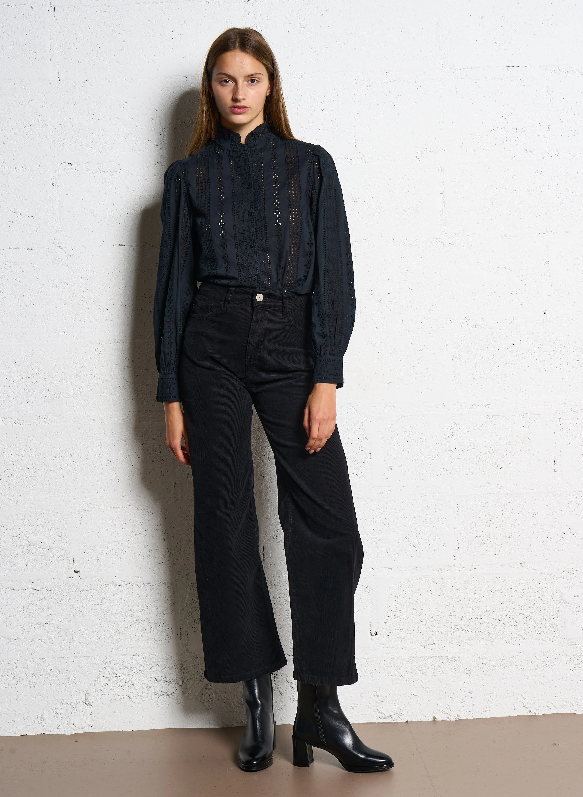 PALOMA - Pantalon en velours côtelé | Noir