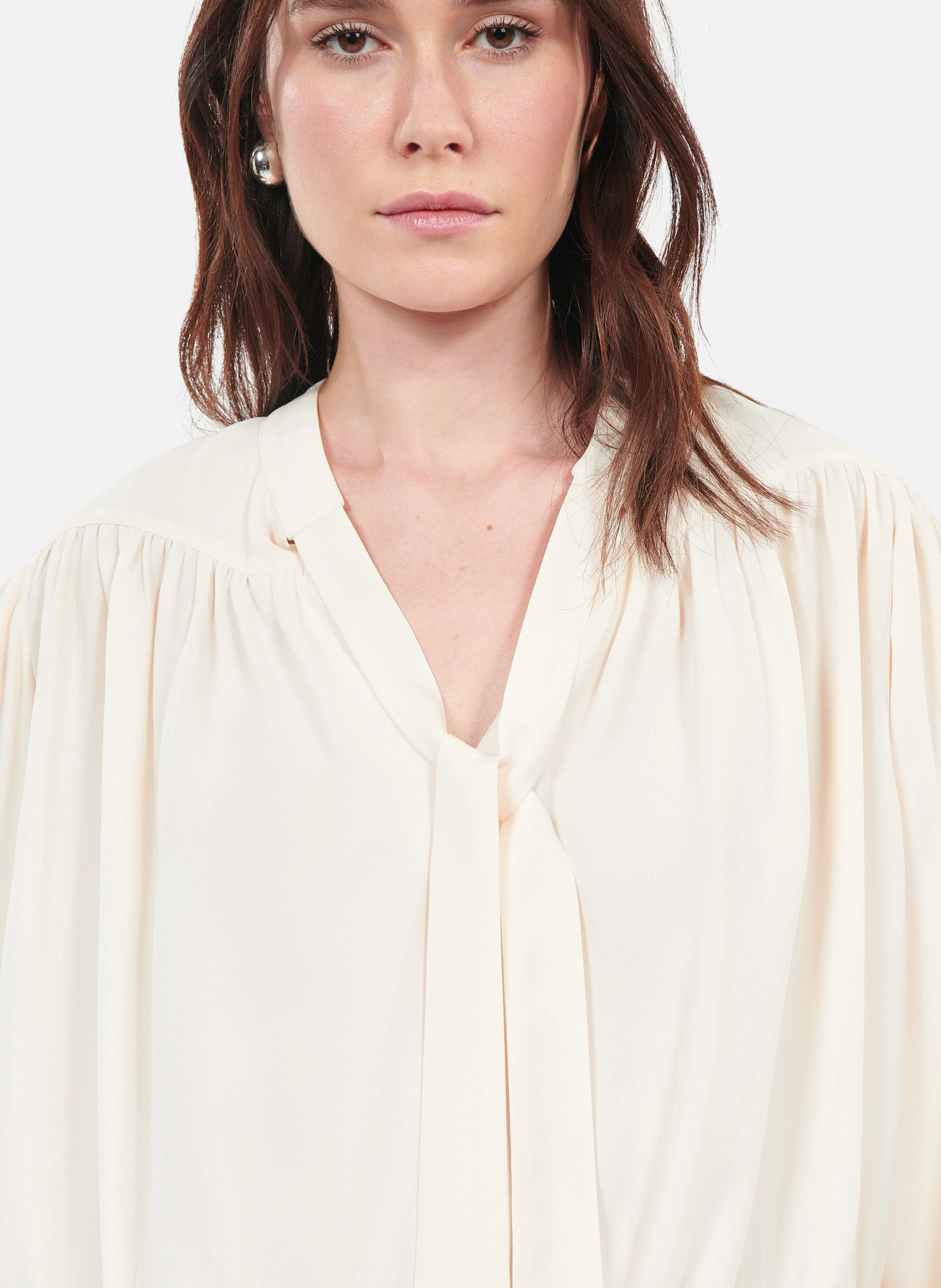 Top ample avec fronces | Blanc