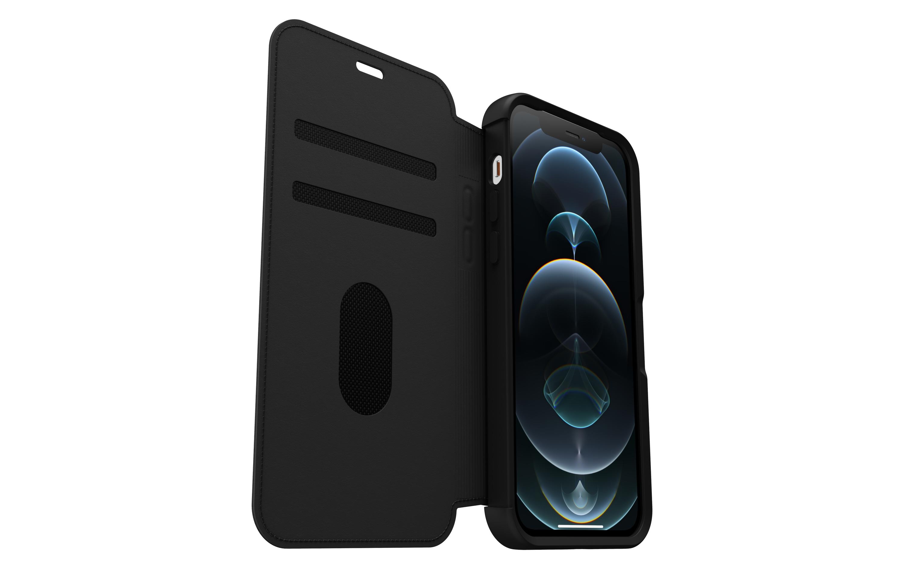 Book Cover Strada iPhone 12 / 12 Pro SchwarzSchutzhülle für das Apple iPhone 12/iPhone 12 Pro