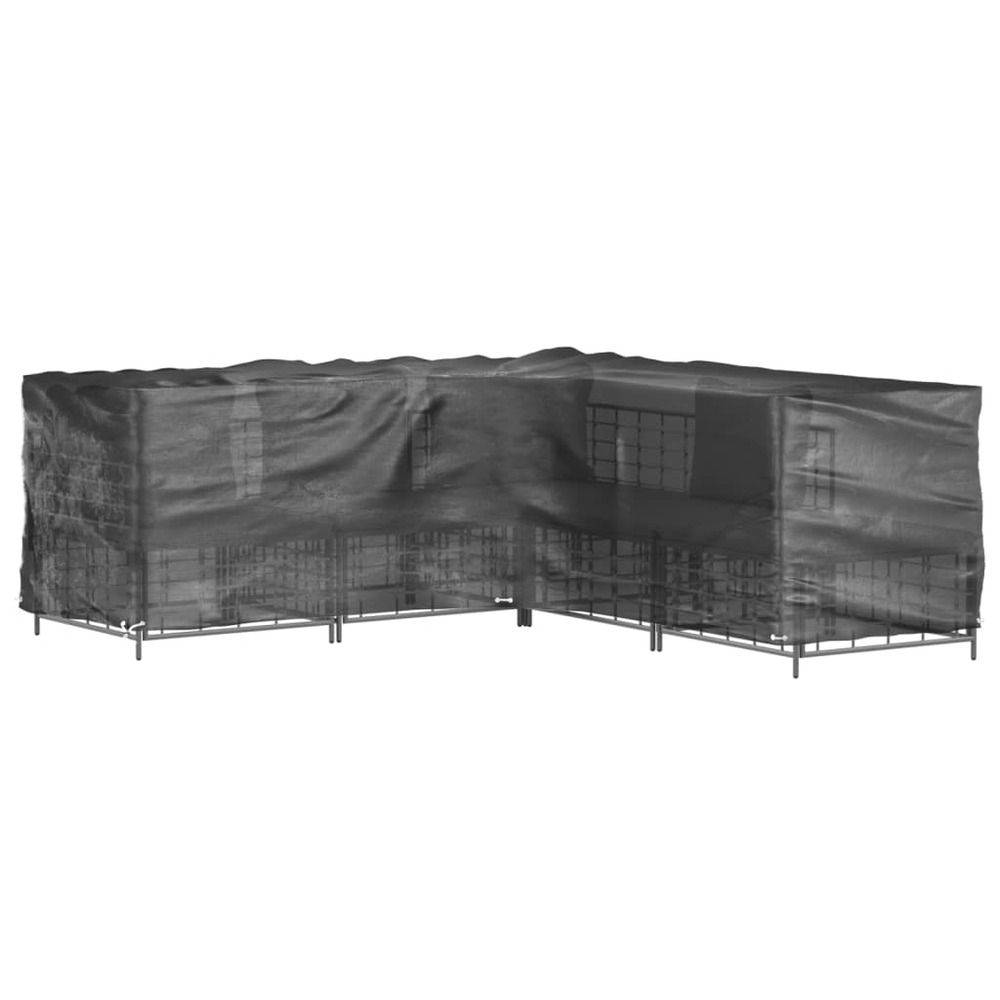 Housses de salon de jardin en forme de l 2 pcs 16 œillets