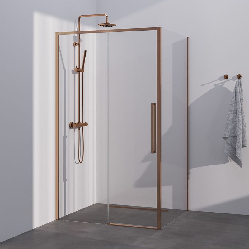 Brauer Season douchecabine met schuifdeur 120x100cm koper