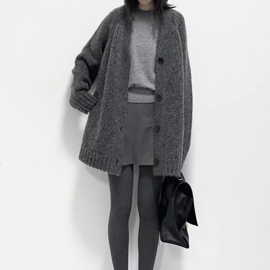 Magimomo - V-hals effen oversized vest met knopen