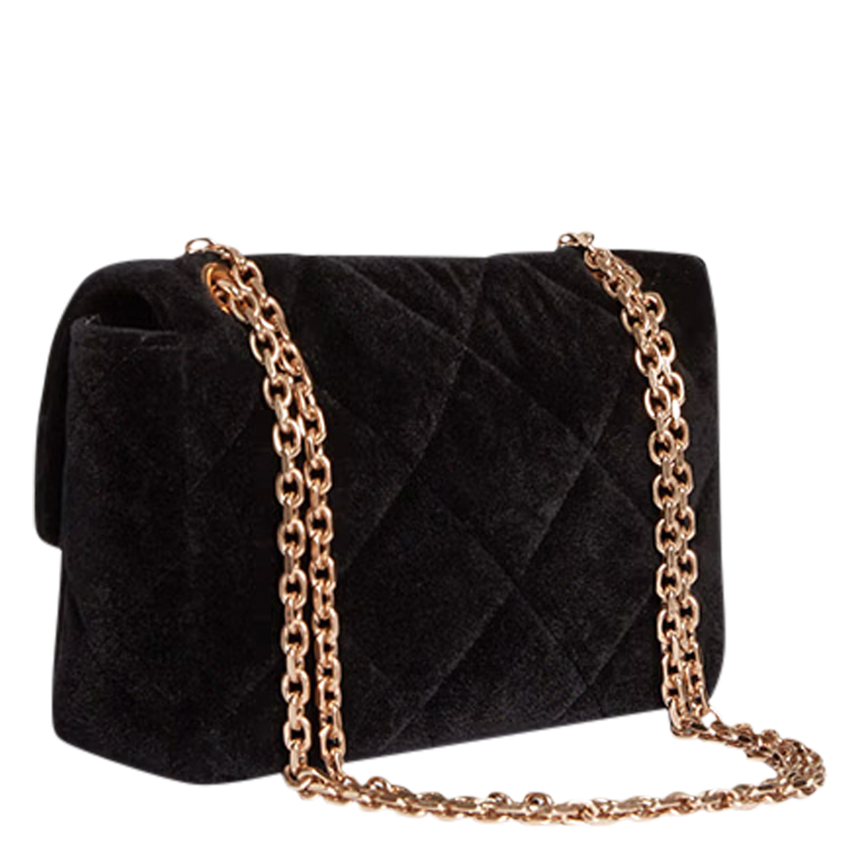 MOON - Sac bandoulière en velours matelassé| Noir