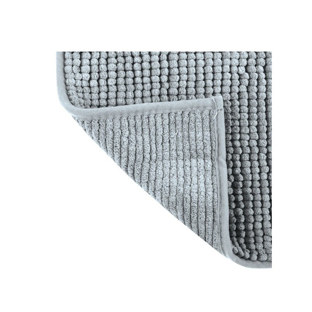 (40x60cm) Chenille Mikrofaser Badteppich Anti-Rutsch Dusch Matte Badewannen Vorleger (141643) - Hellgrau