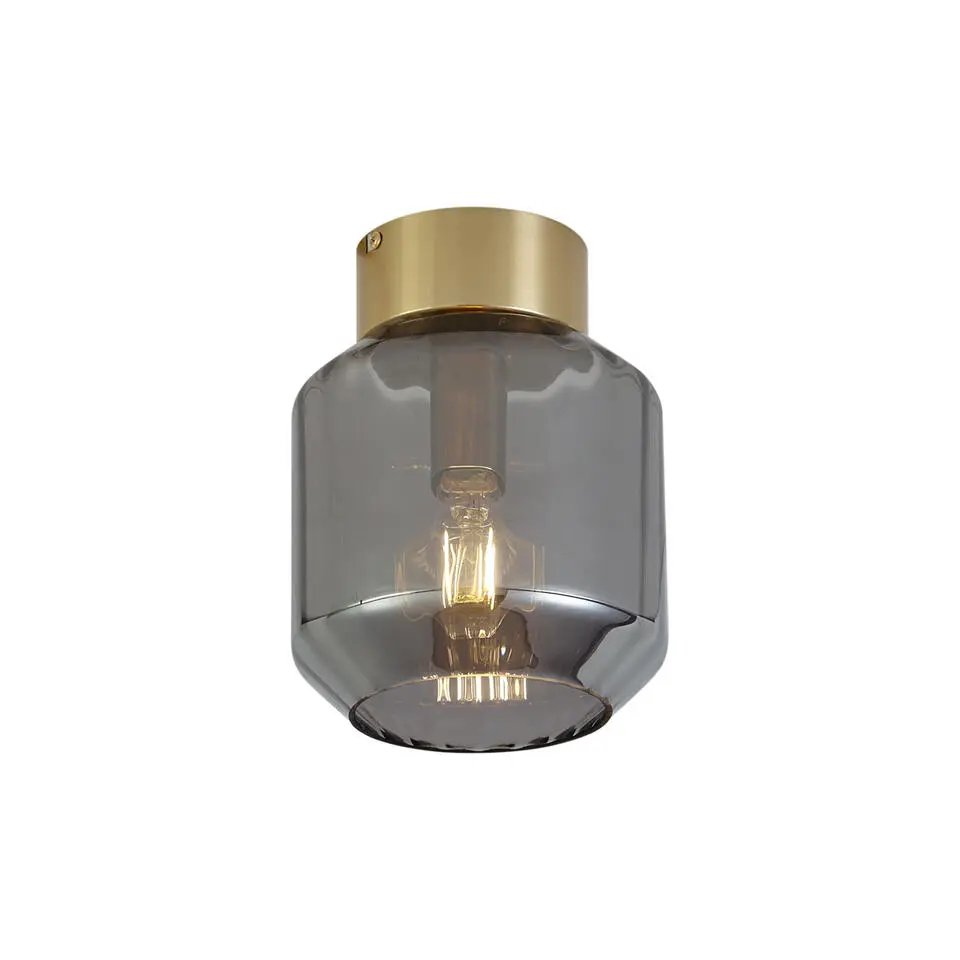 Qazqa plafondlampen stiklo goudkleurig e27