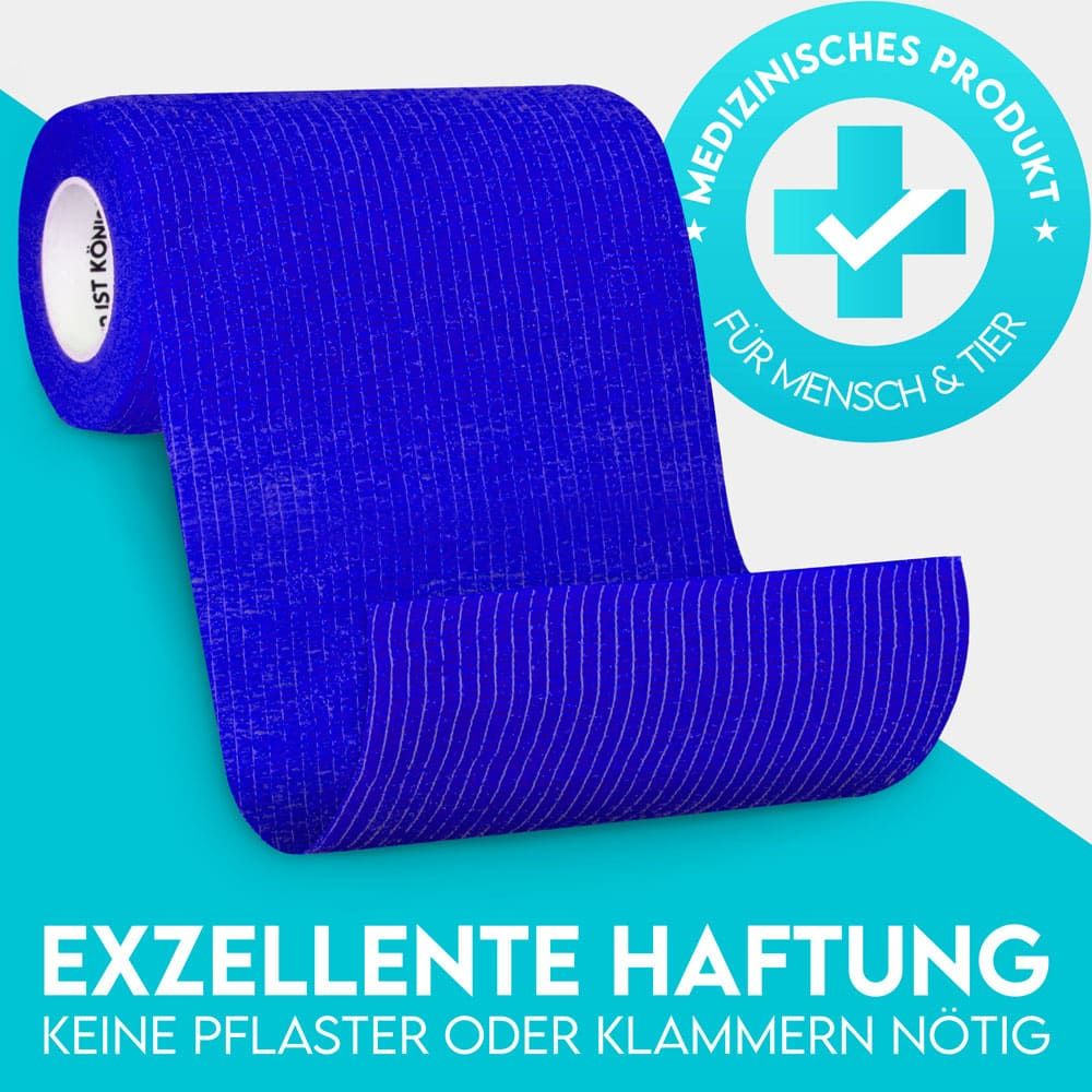 HUND IST KÖNIG® Verband selbstklebend, Fixierbinde 12x4,7m Selbstklebende Bandage für Mensch & Tier
