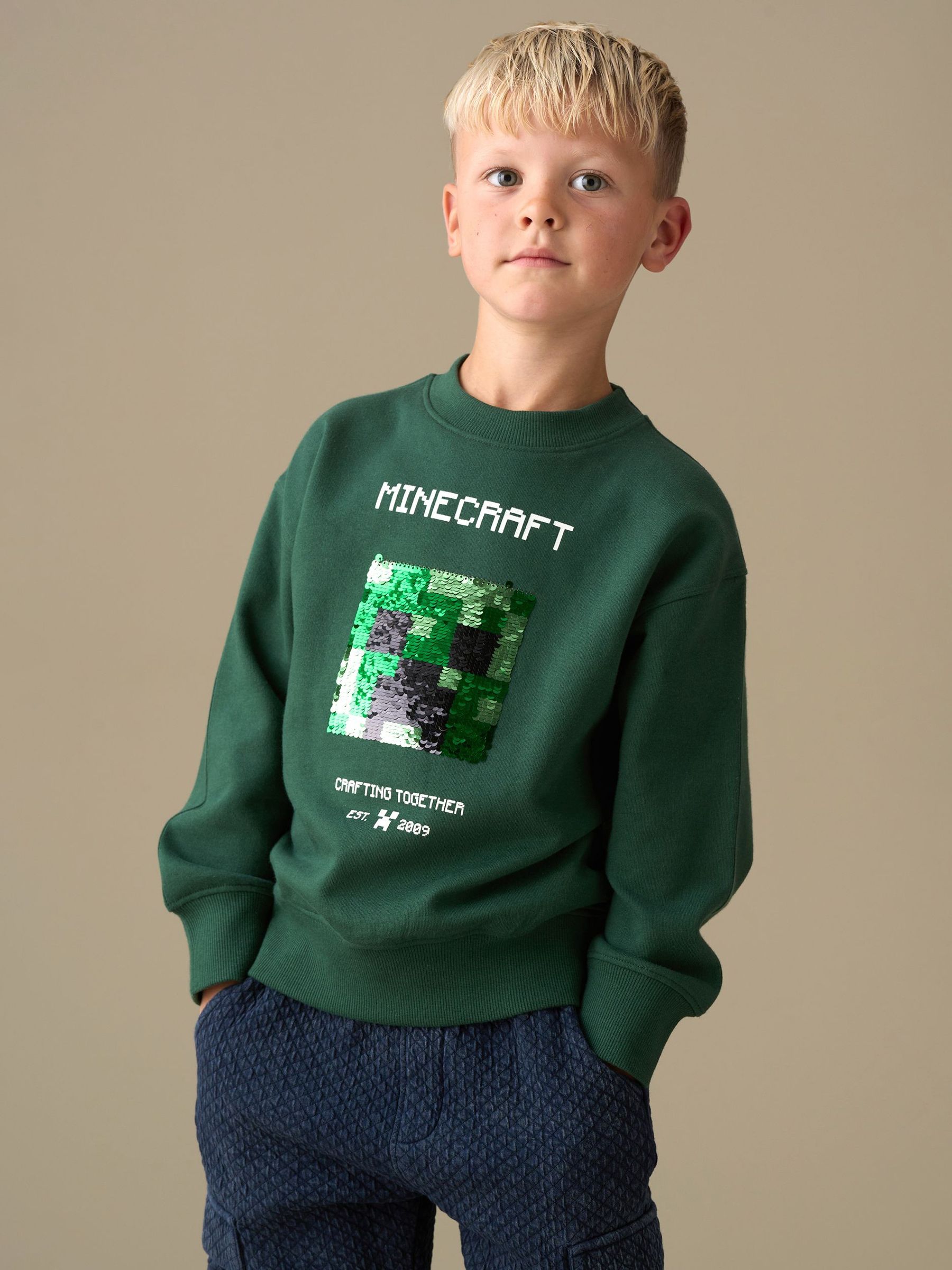 Angel & Rocket Minecraft Sequin Sweatshirt