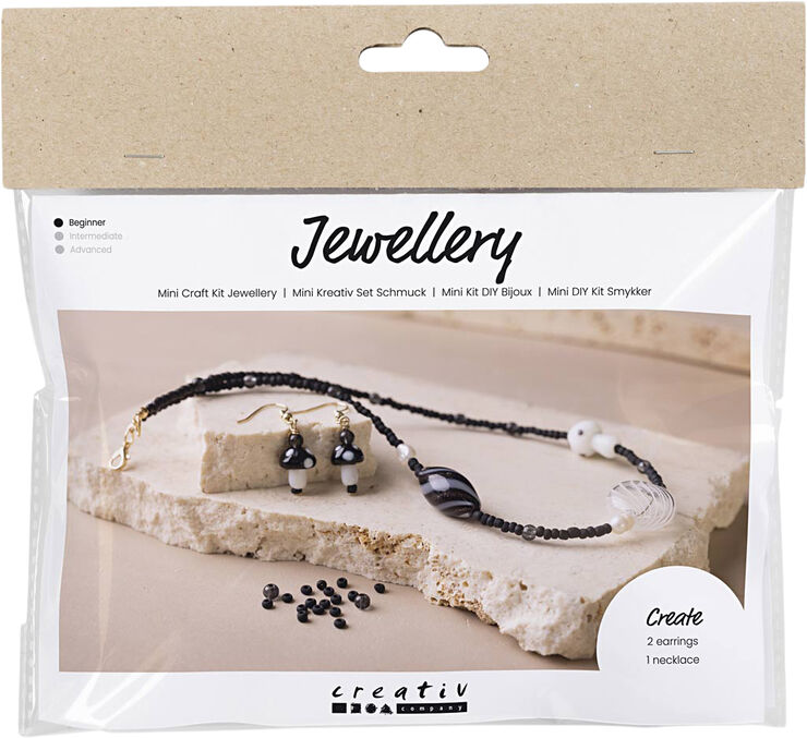 Creativ Company Mini DIY Kit Smykker, Chunky halskæde, sort harmoni