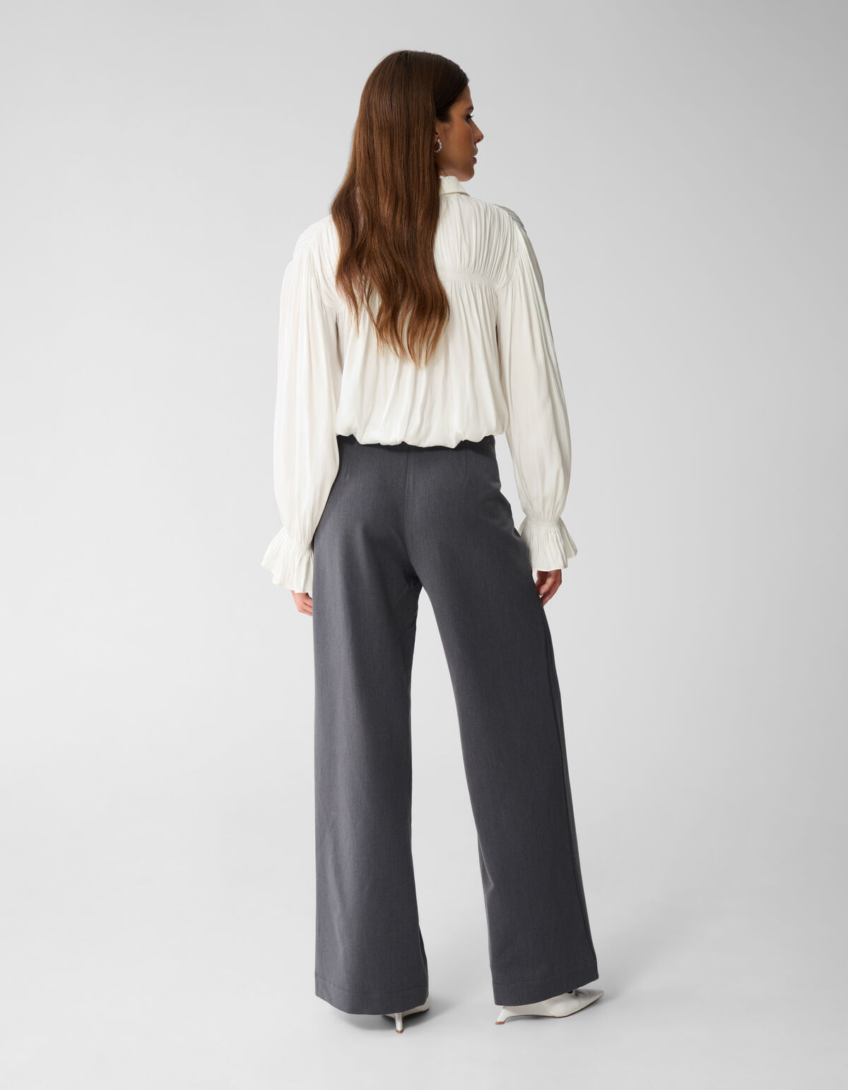 Wide Leg Pantalon Donkergrijs By Mieke