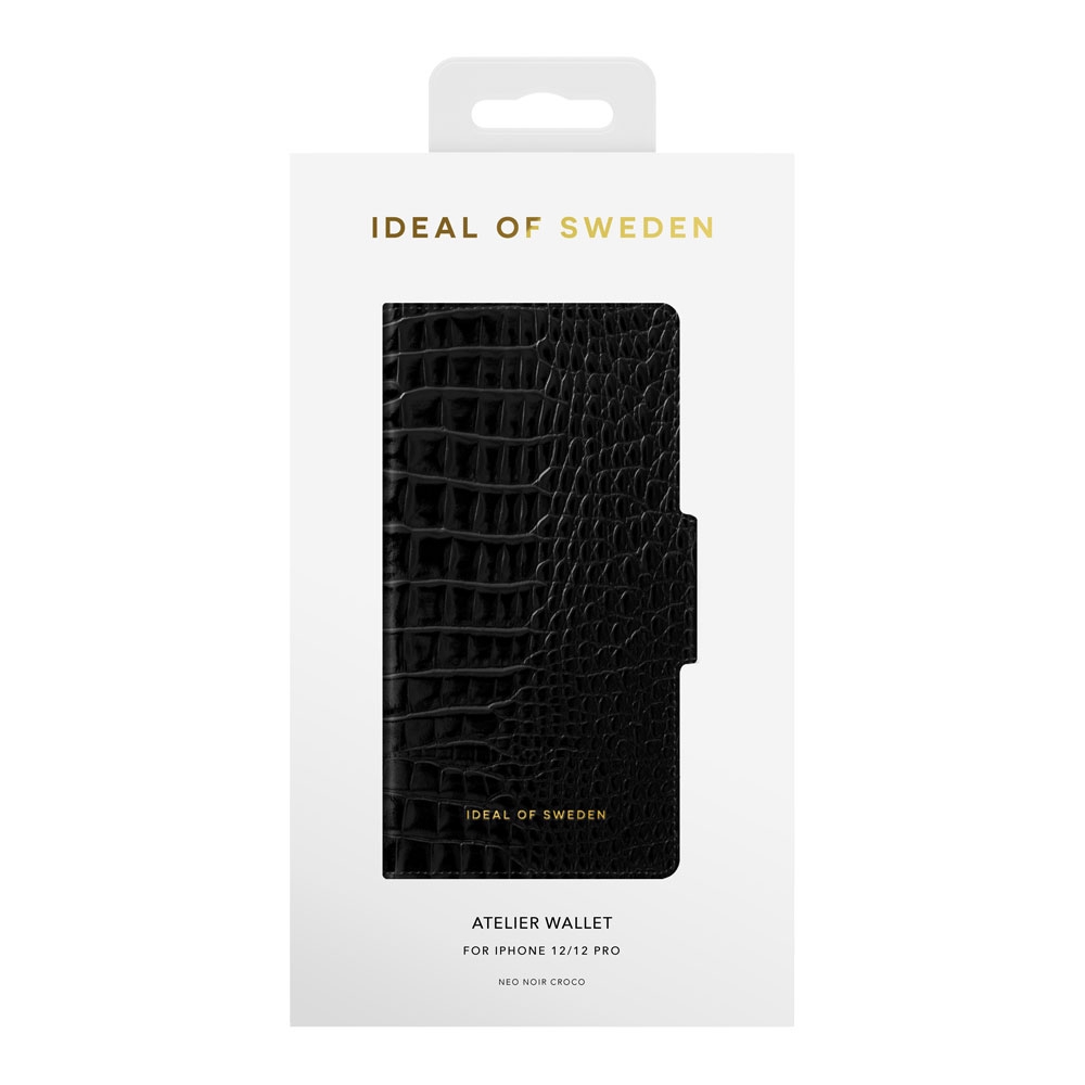 iPhone 12 / iPhone 12 Pro 2in1 Tasche   Hülle Atelier Wallet (IDAW-I2061-236) - Neo Noir Croco