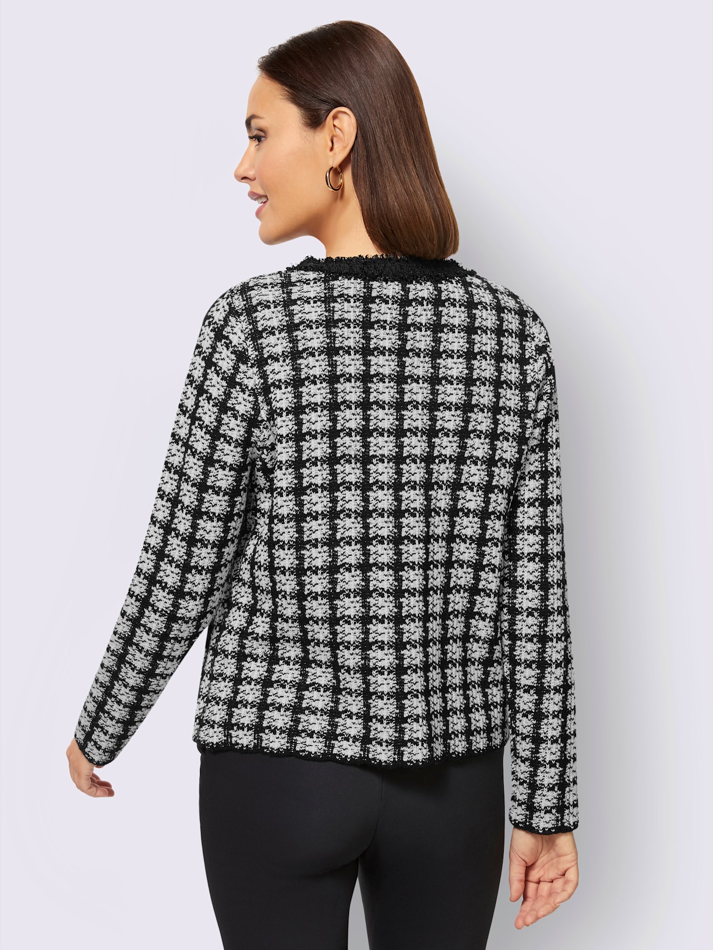Veste en tricot jacquard avec coton