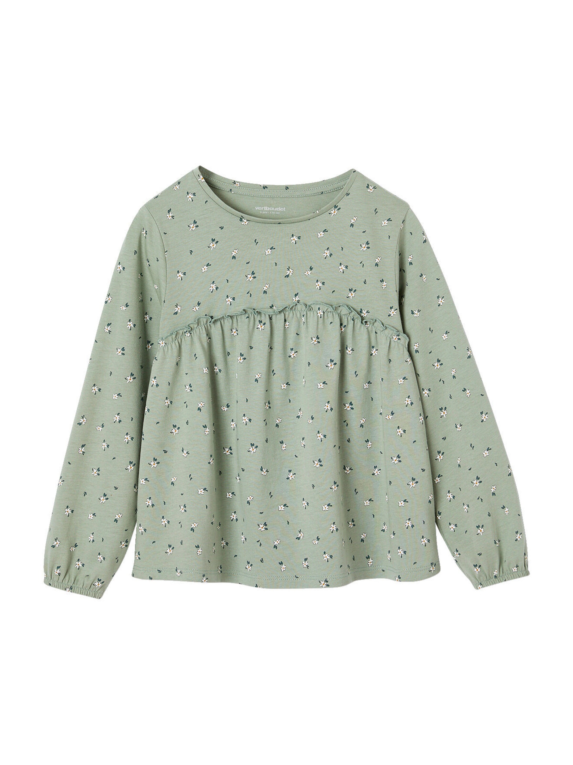 Vertbaudet Mädchen Blusenshirt mit Print graugrün