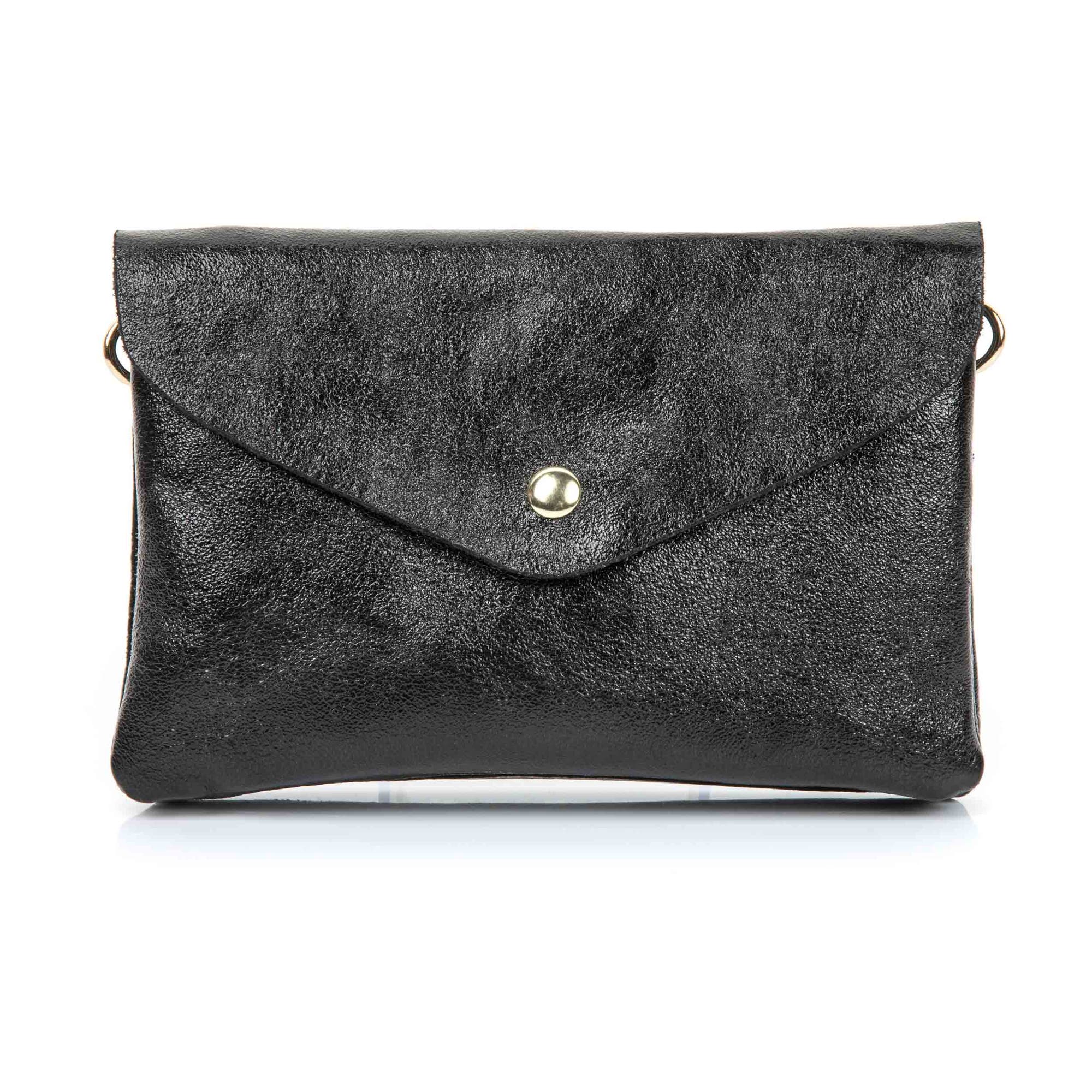 Sac bandoulière en cuir noir
