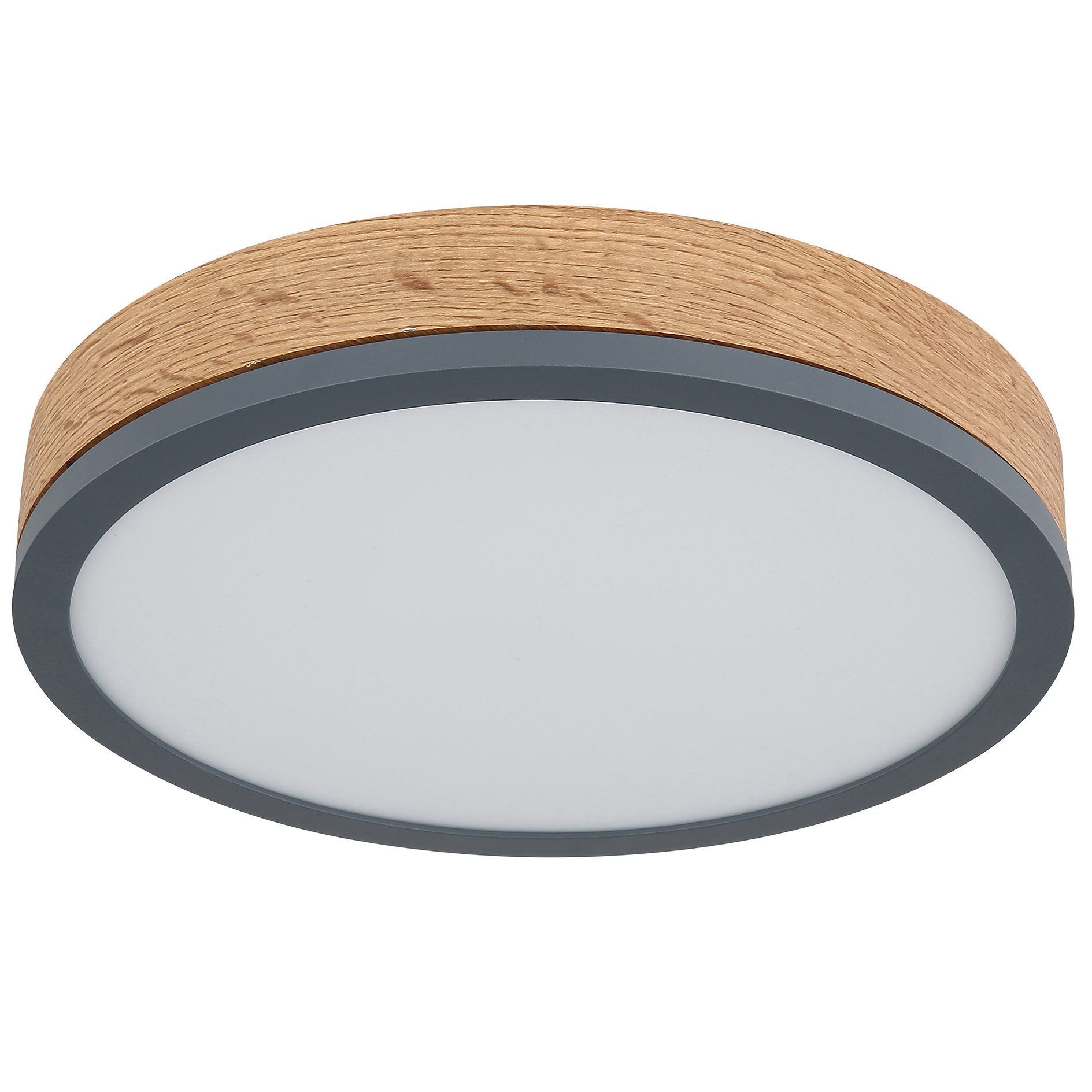LED-Deckenleuchte - graphit-Holzoptik-opal - Ø 30 cm