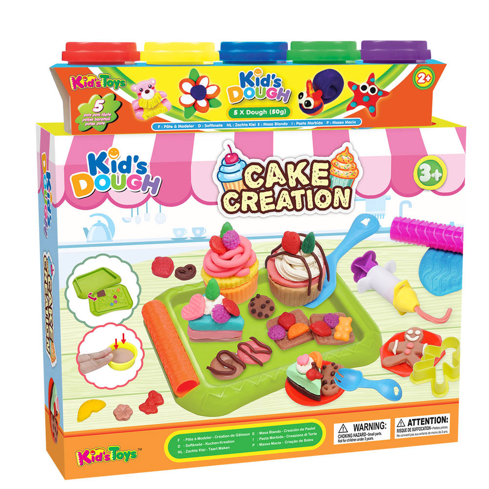 Kid's Dough taart maken kleiset met 9 potjes