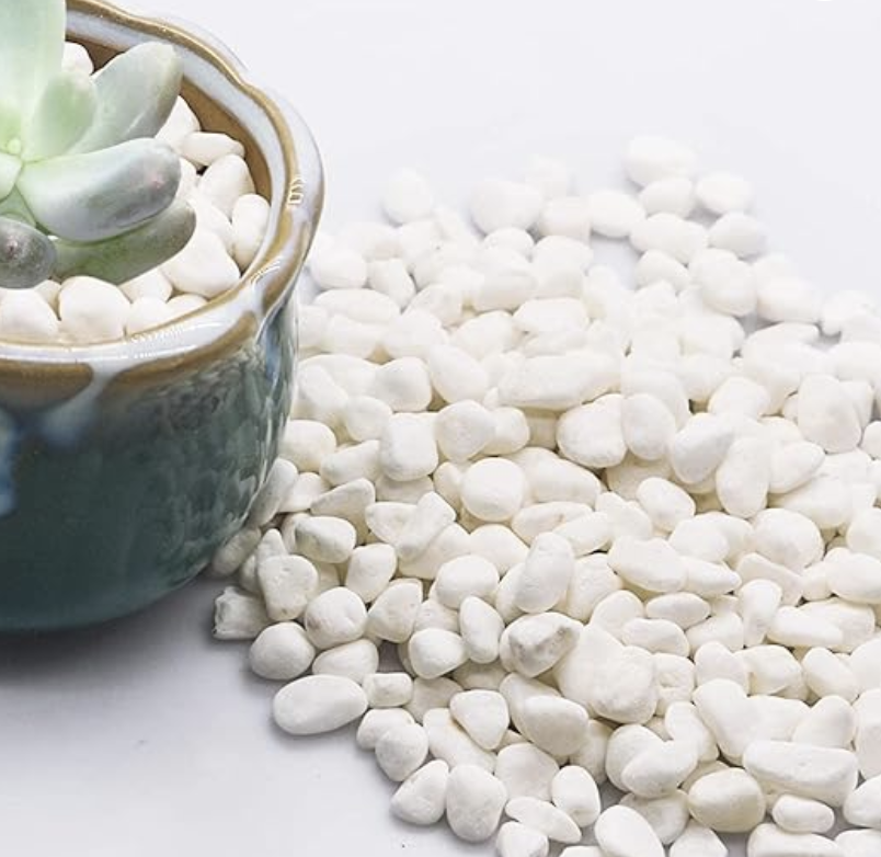 (300g) 6-8mm Marmor Steine Mini Kieselsteine für Home / Garten / Aquarium Deko - Weiss