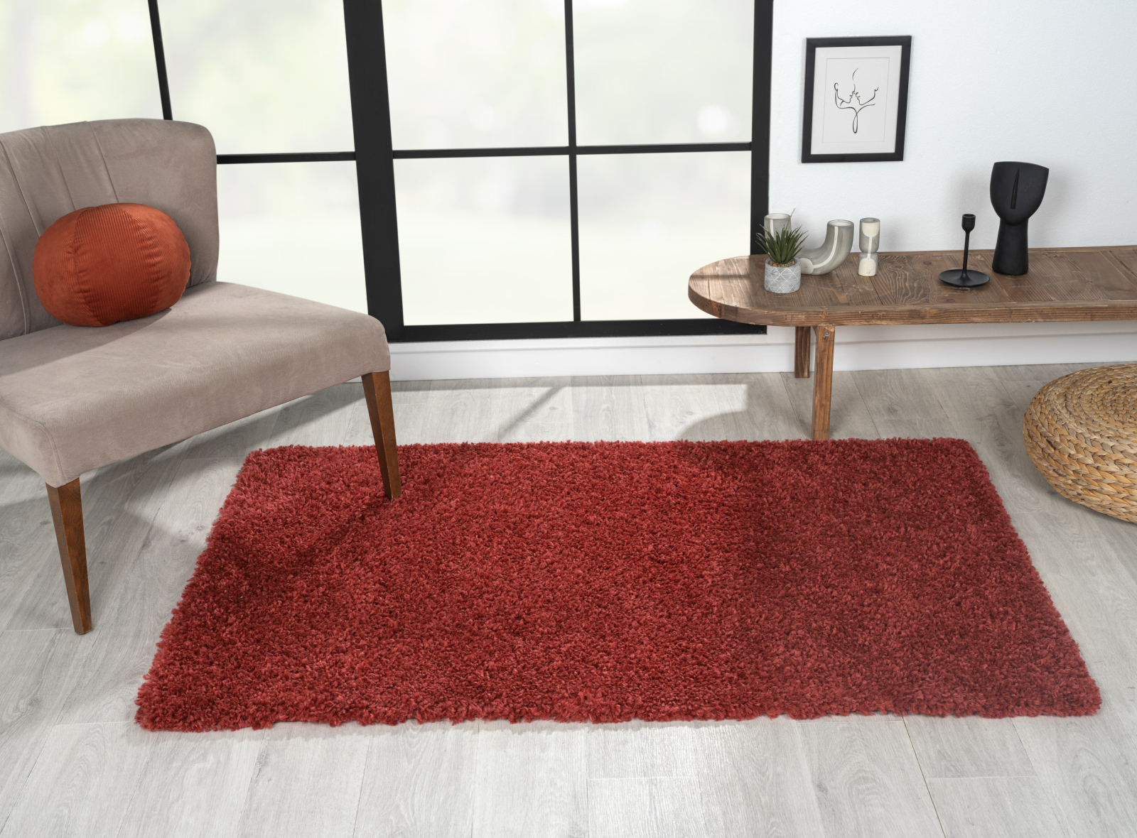 Teppich MY SHAGGY - weinrot - 100x150 cm