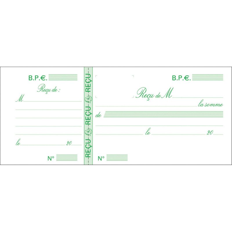 Carnet de reçus avec souche Exacompta 9 x 21 cm