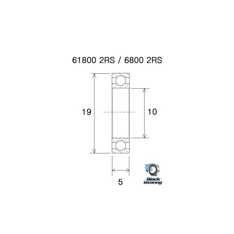 Black Bearing Kugleleje 10x19x5 - Keramiske