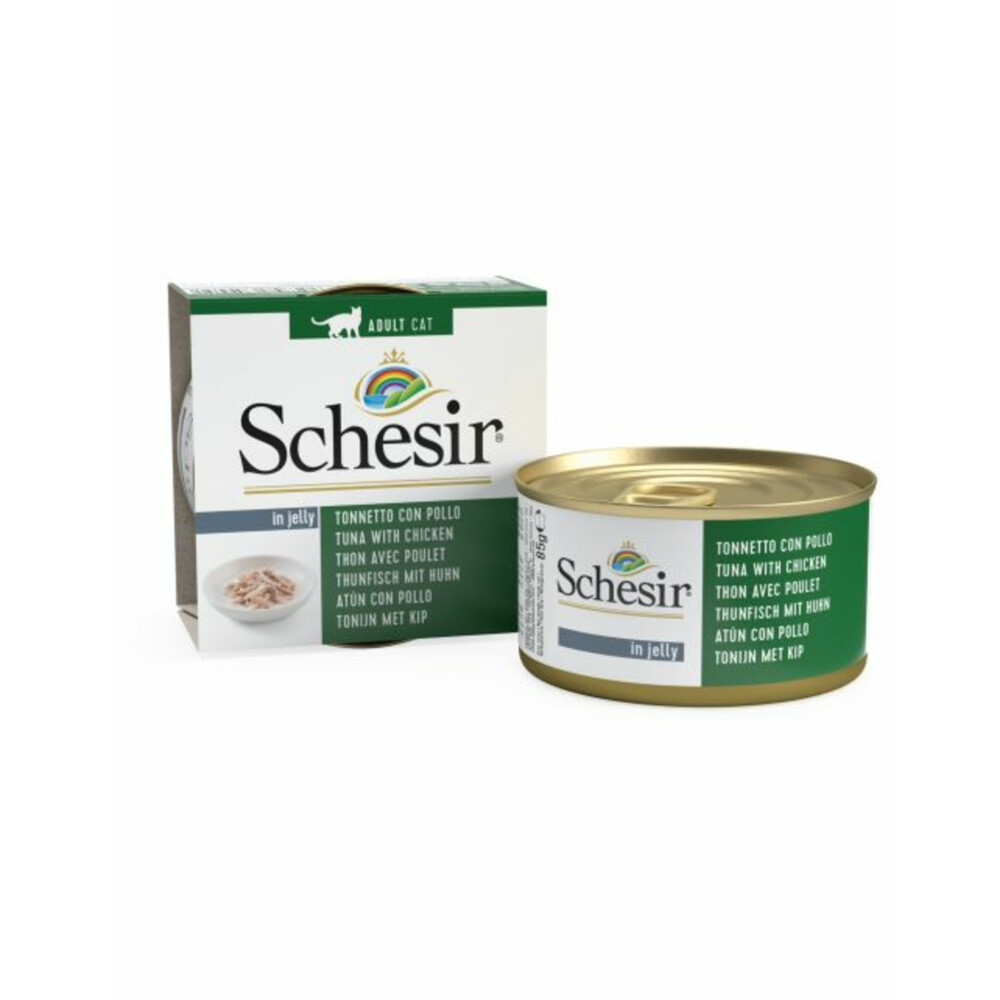 14x Schesir Kattenvoer Tonijn en Kip in Gelei85 gr