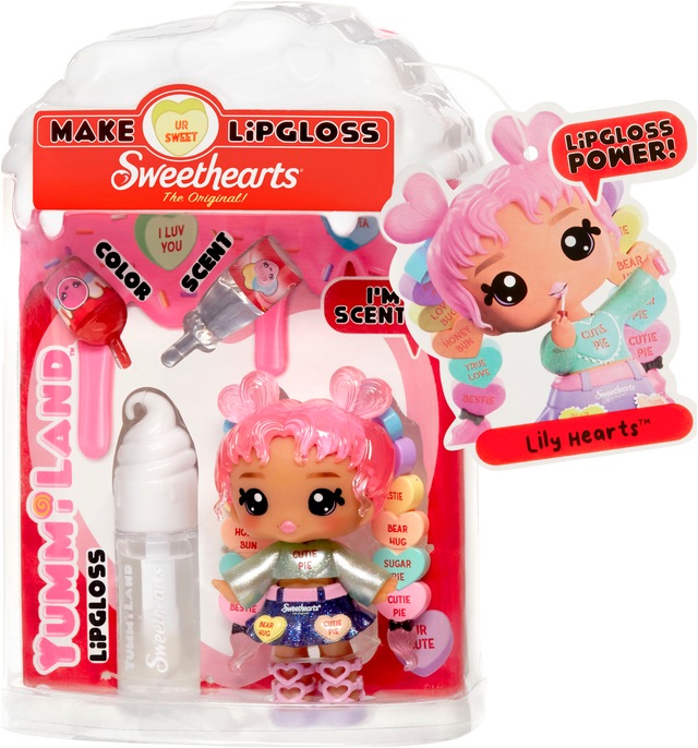 YUMMILAND Minipuppe »Yummiland Sweet Lip Gloss-Lily Hearts« inklusive Schlüsselanhänger