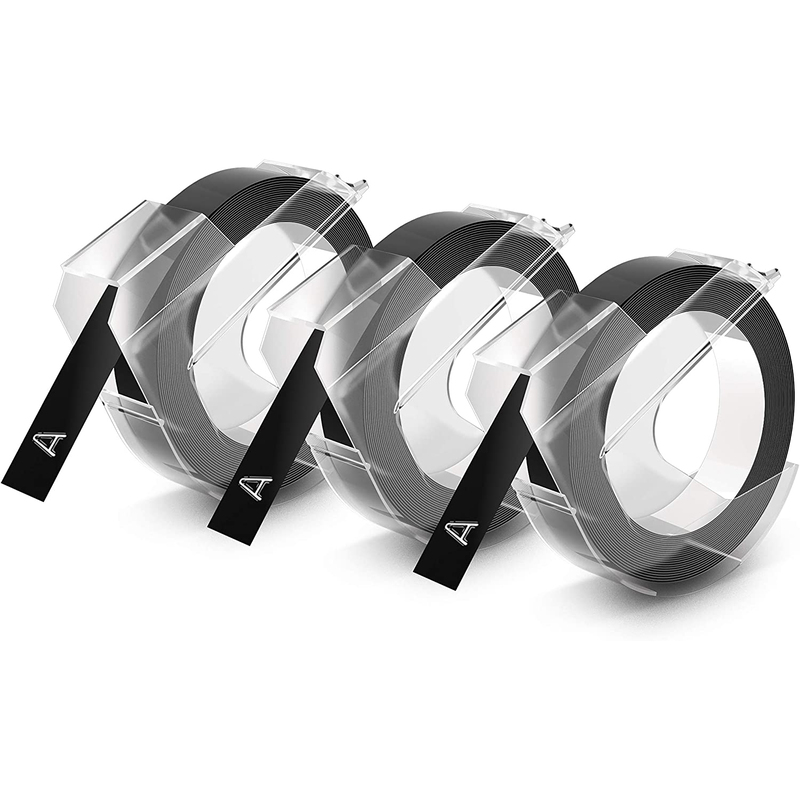 Dymo Prägebänder 3D S0847730, 3 Stück, 9 mm, weiss auf schwarz