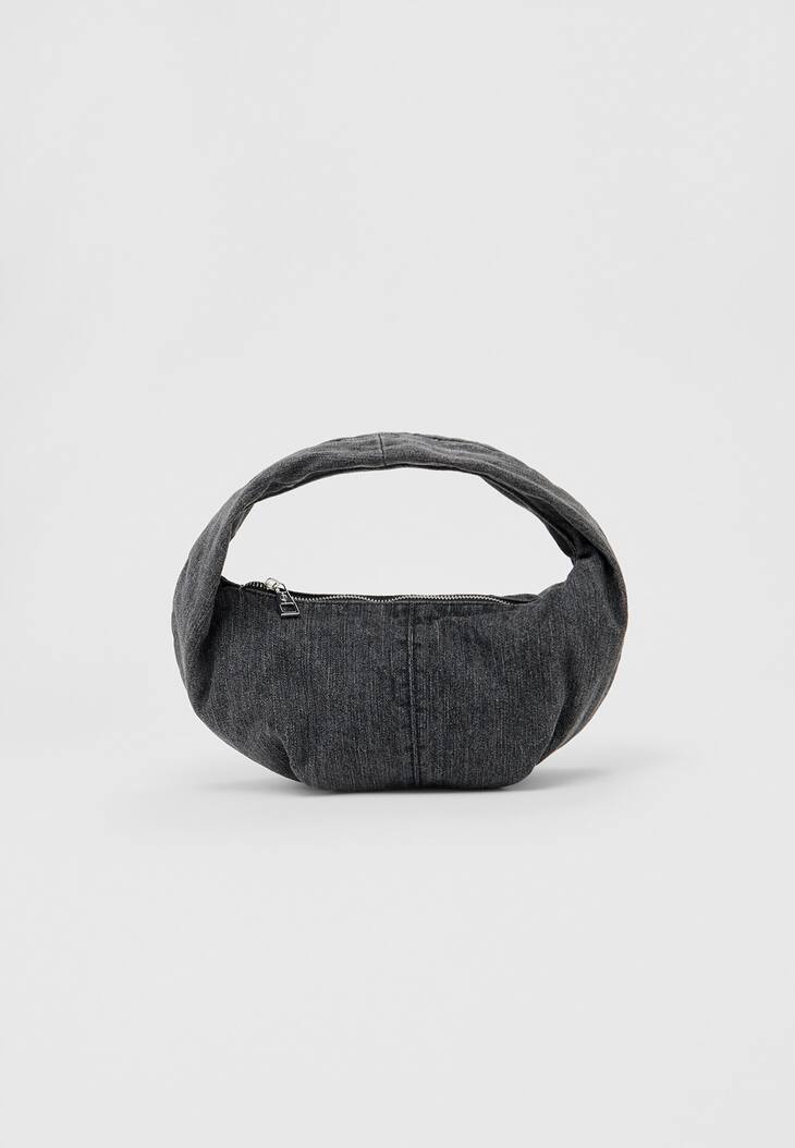 Bolsa meia-lua de jeans