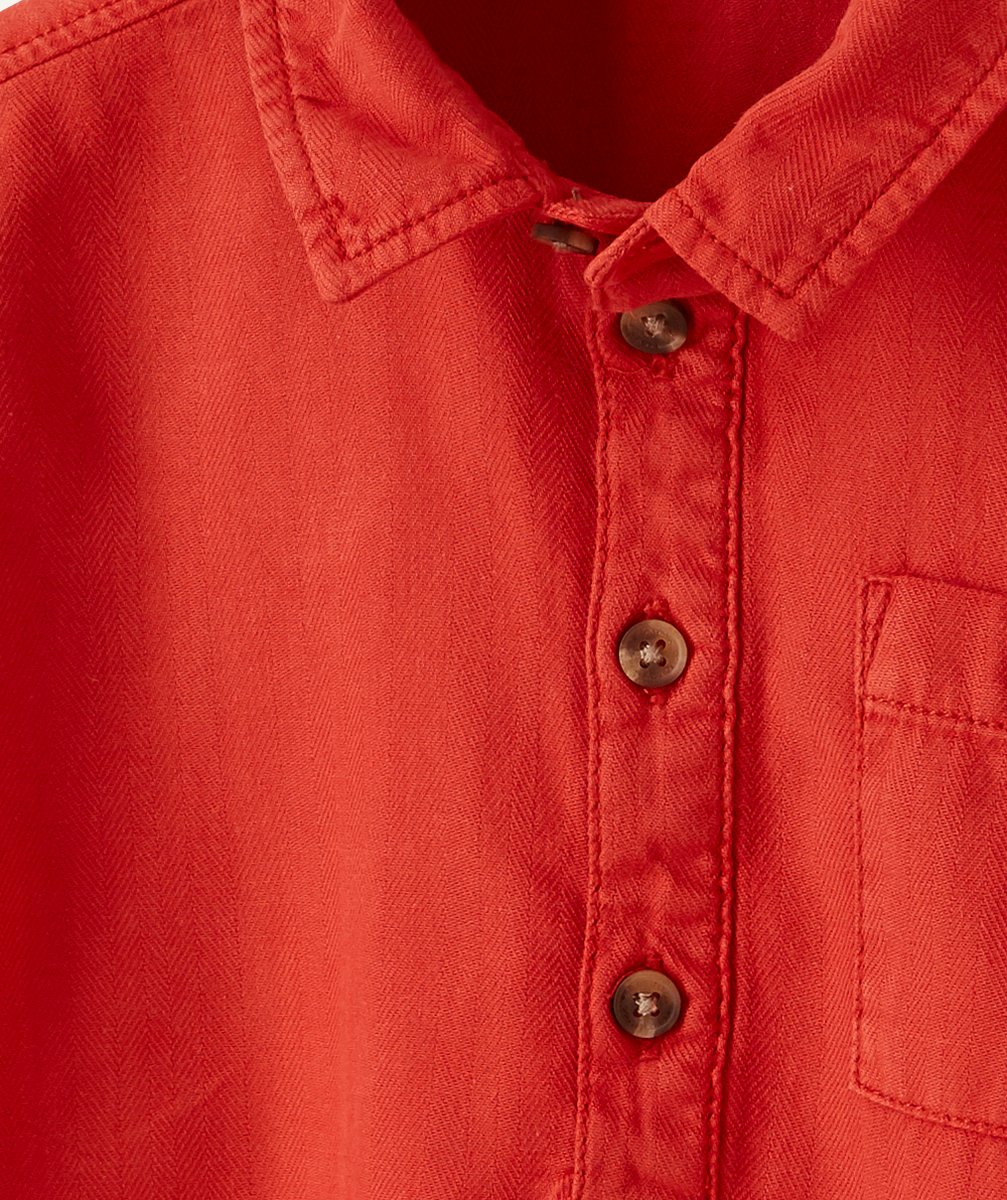 LA CHEMISE ROUGE MANCHES COURTES AVEC POCHE