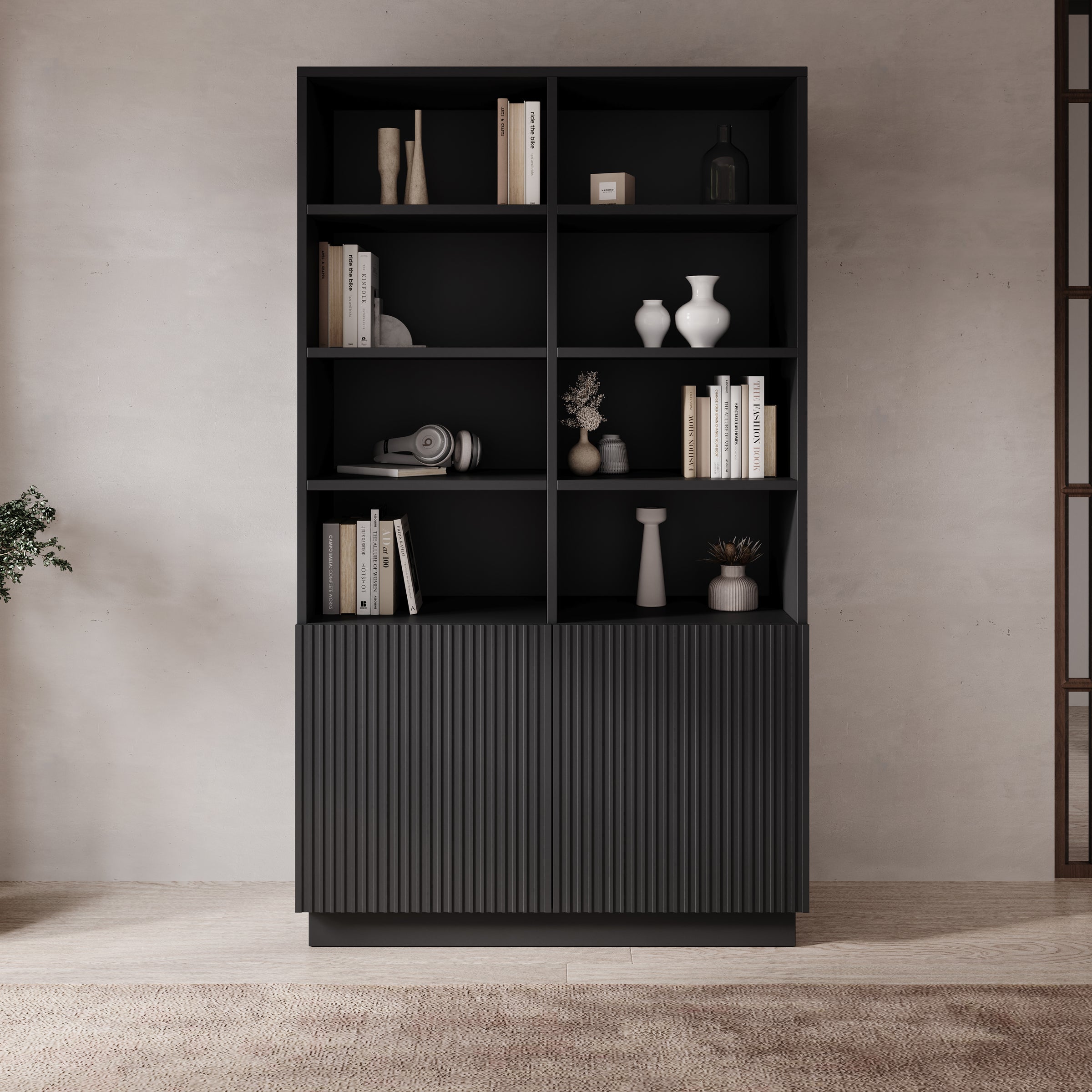 Lucera - Boekenkast - Zwart - 100x42x173 cm