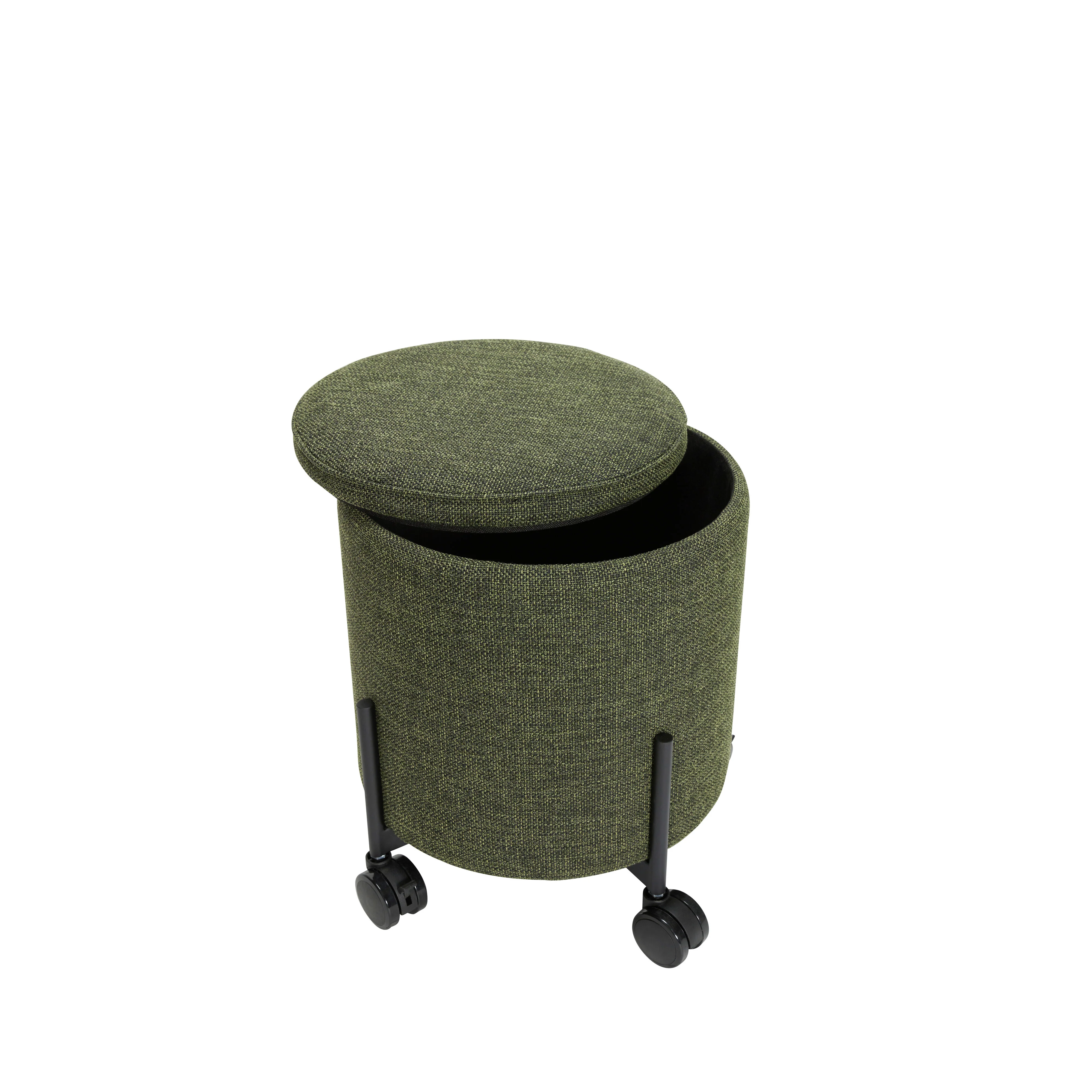 Hübsch  Contain puf, grøn - Ø42 cm.
