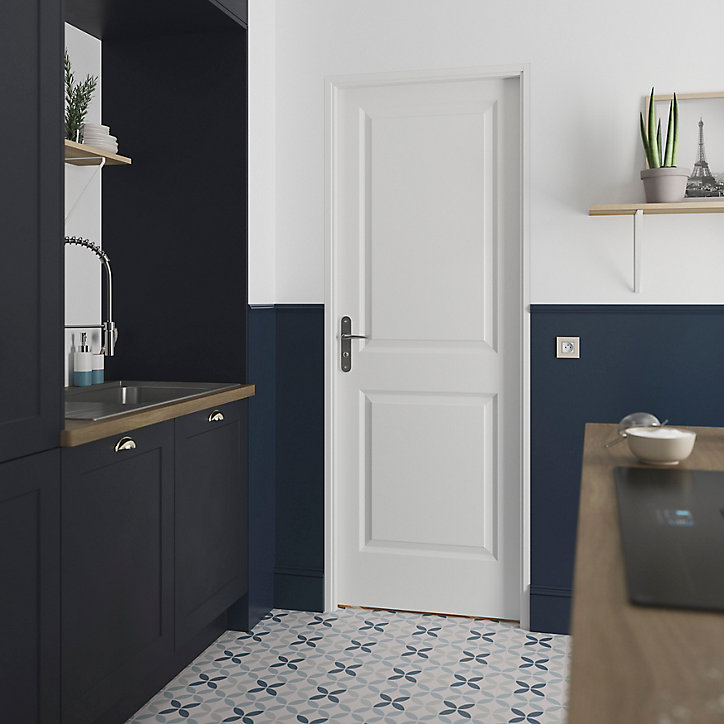Bloc-porte Camargue blanc H.204 x l.83 cm, poussant gauche