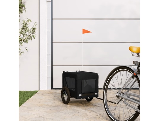 VIDAXL - Remorque de vélo pour chien noir tissu oxford et fer