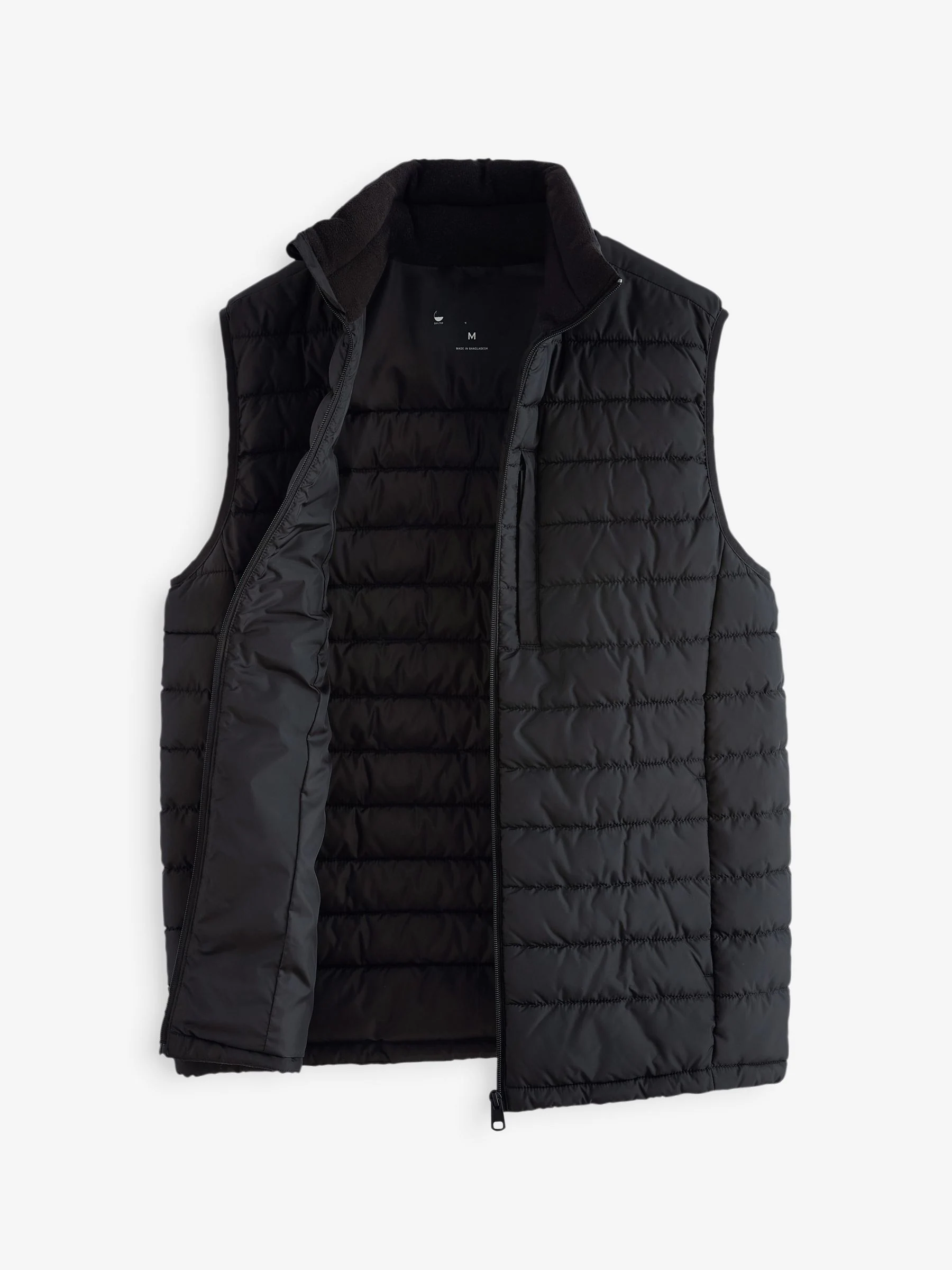 Zwart - Regenbestendige, dunne gewatteerde bodywarmer