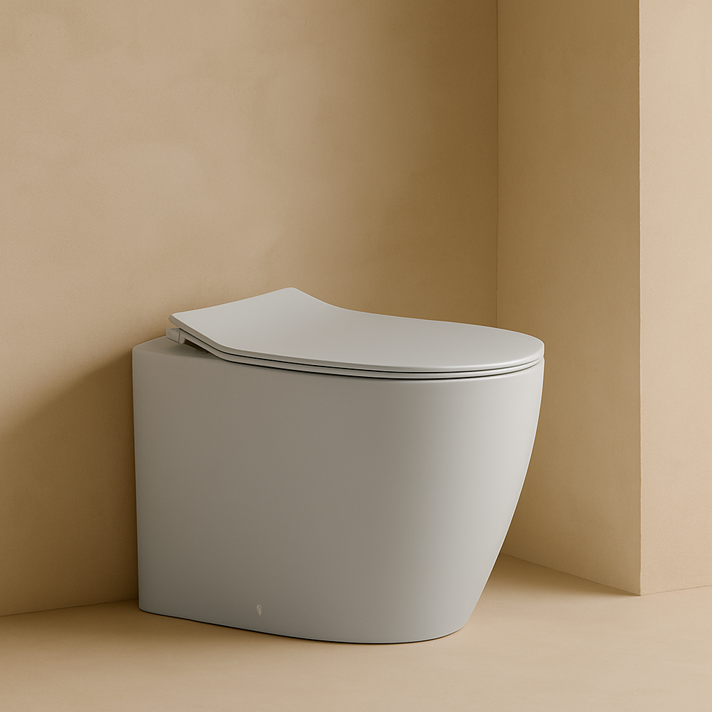 Isvea Sentimenti staande toiletpot randloos 52x36cm grijs