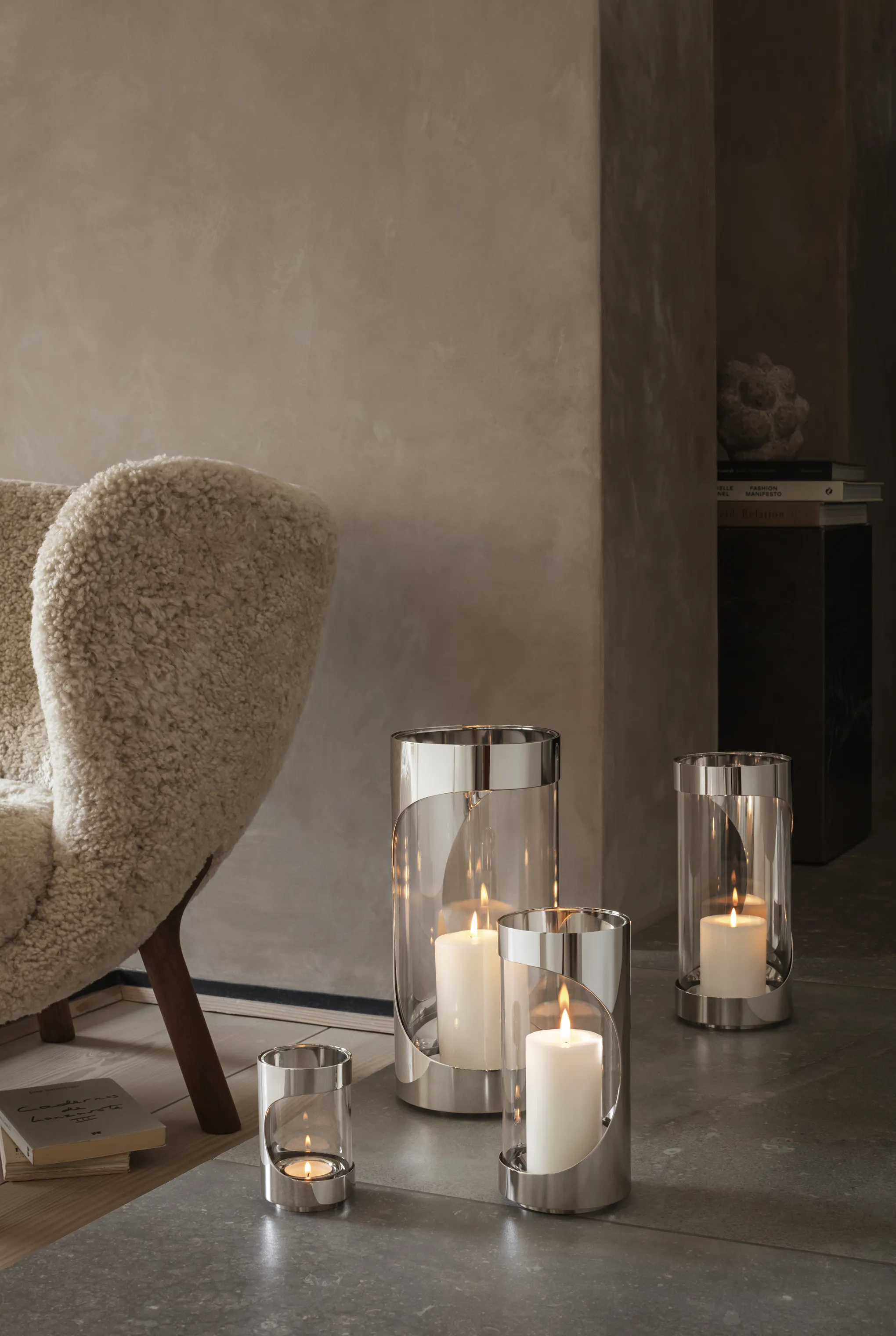 Georg Jensen Chrome Contours Fyrfadsstage