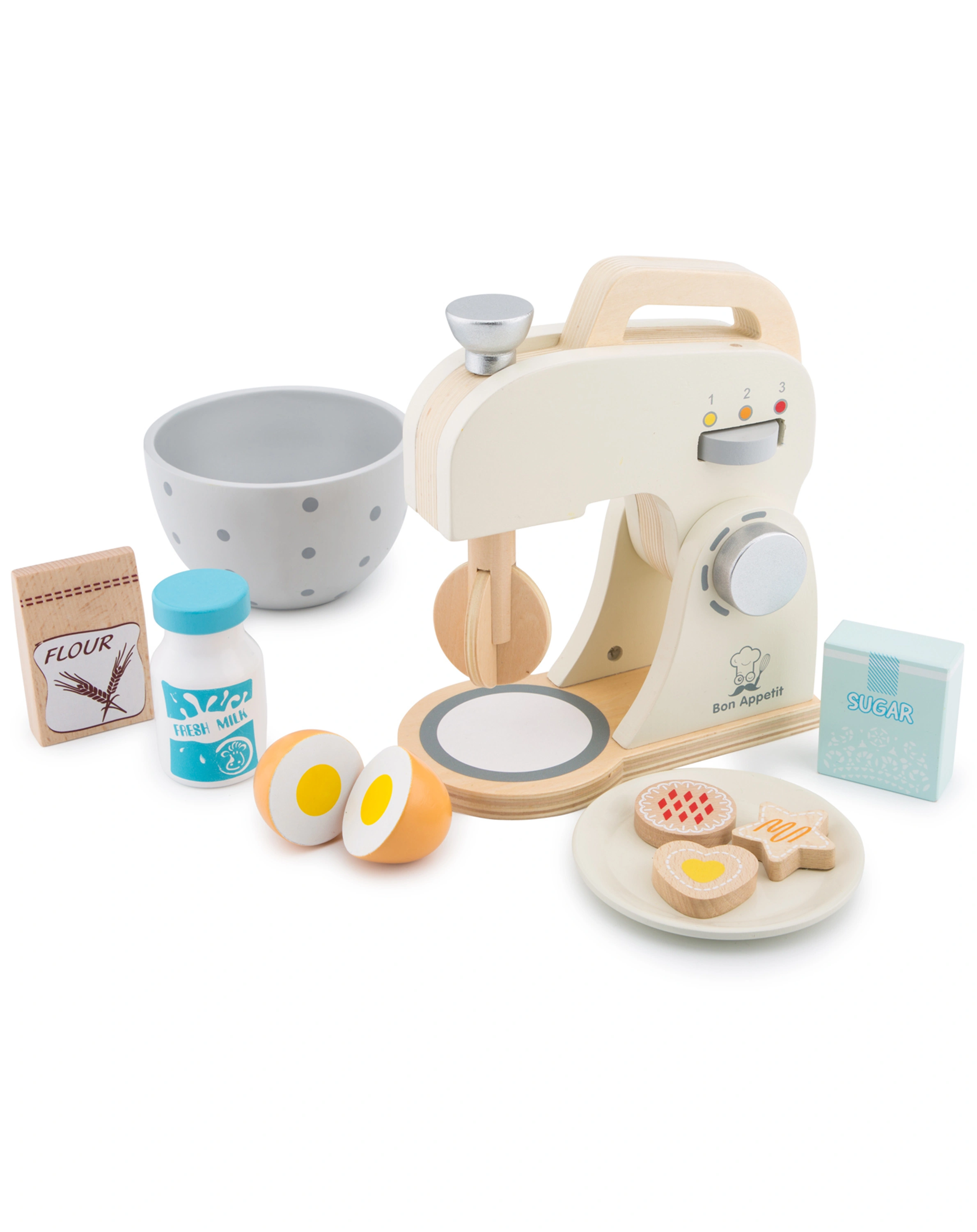 Spiel-Küchenmaschine KEKSE 10-teilig in creme