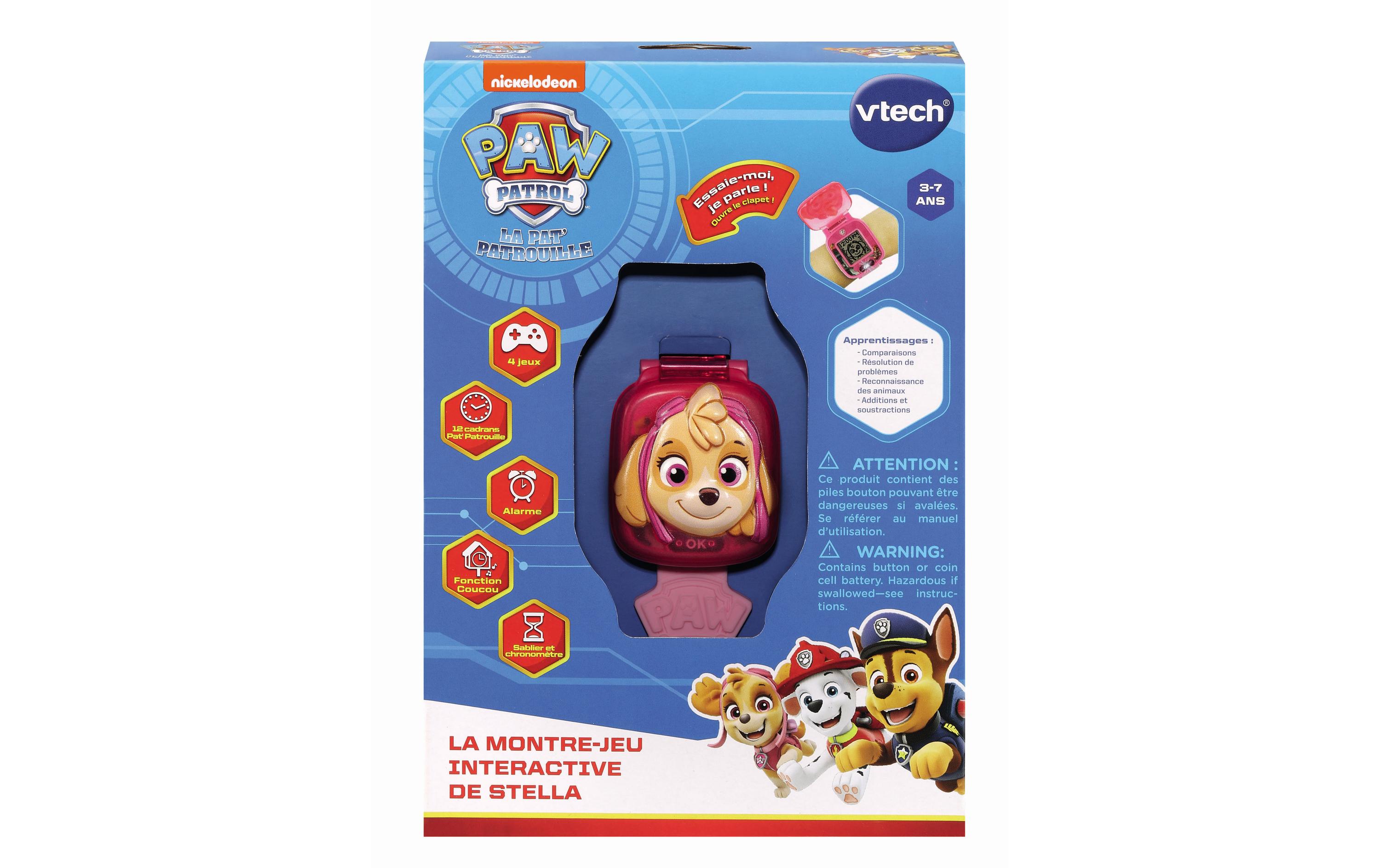 La pat patrouille-La montre-jeu interactive Stella -FR-Digitale Kinderuhr mit vielen Funktionen und Lernspielen