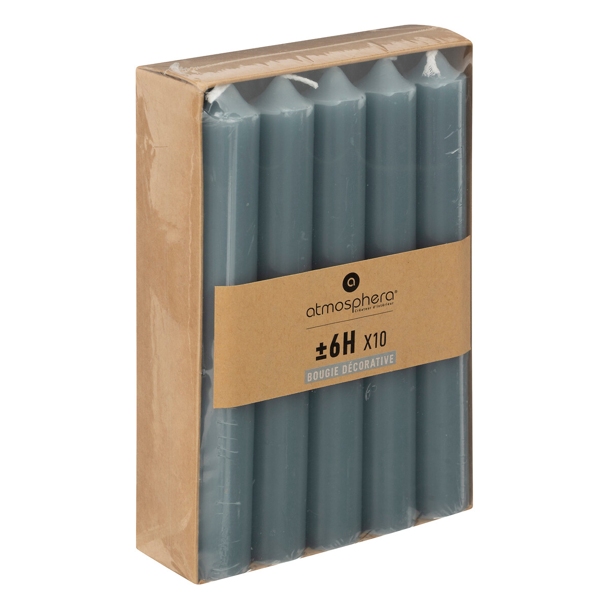 Lot de 10 bougies bâtons Blanc ivoire, 45g