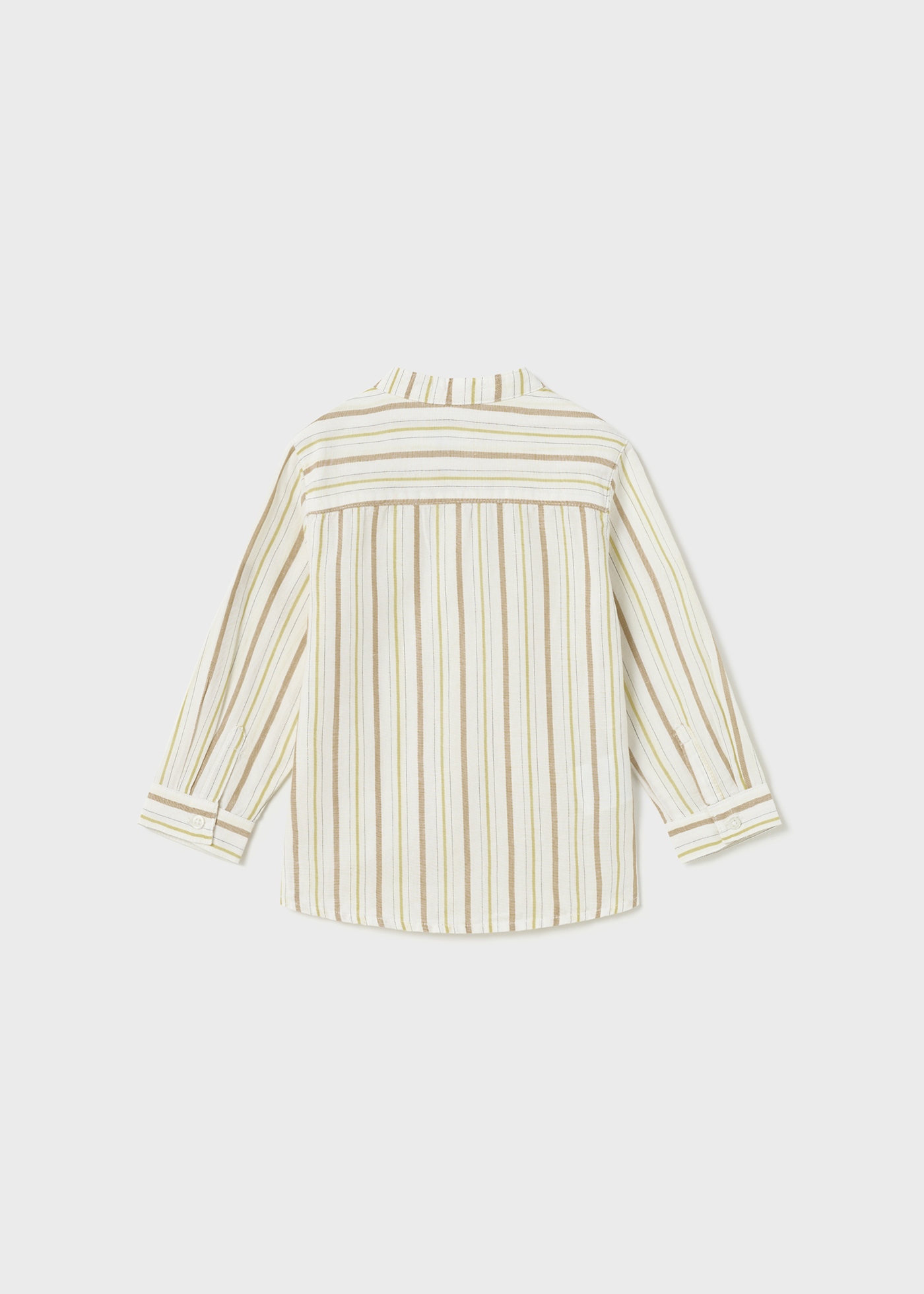 Camisa de linho estampada de manga comprida para bebê