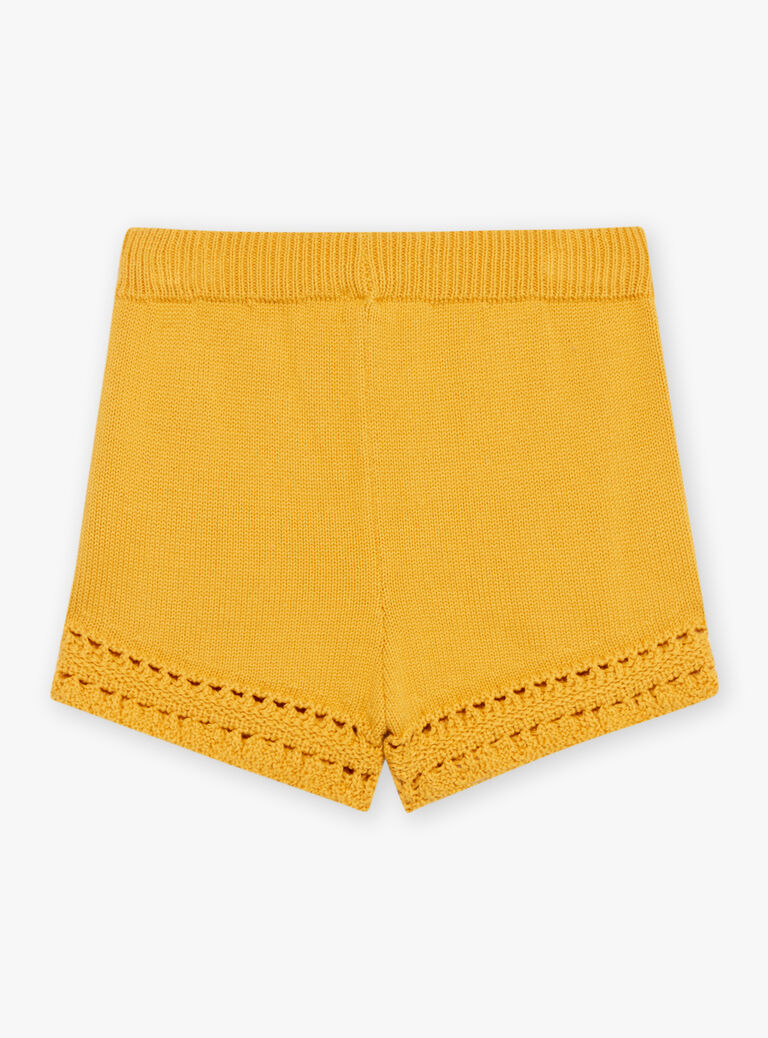 Short jaune moutarde en maille